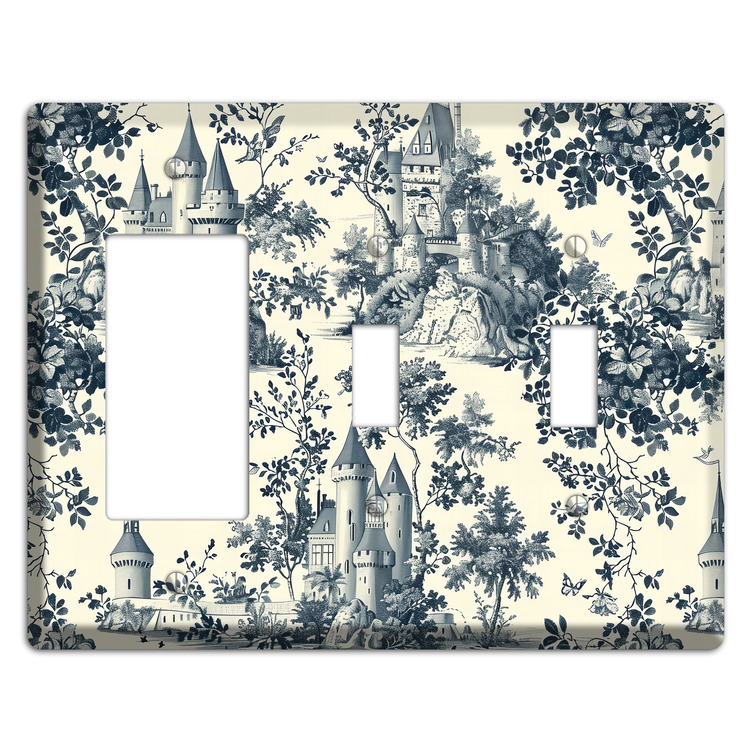 Castle & Crown Rocker / 2 Toggle Wallplate