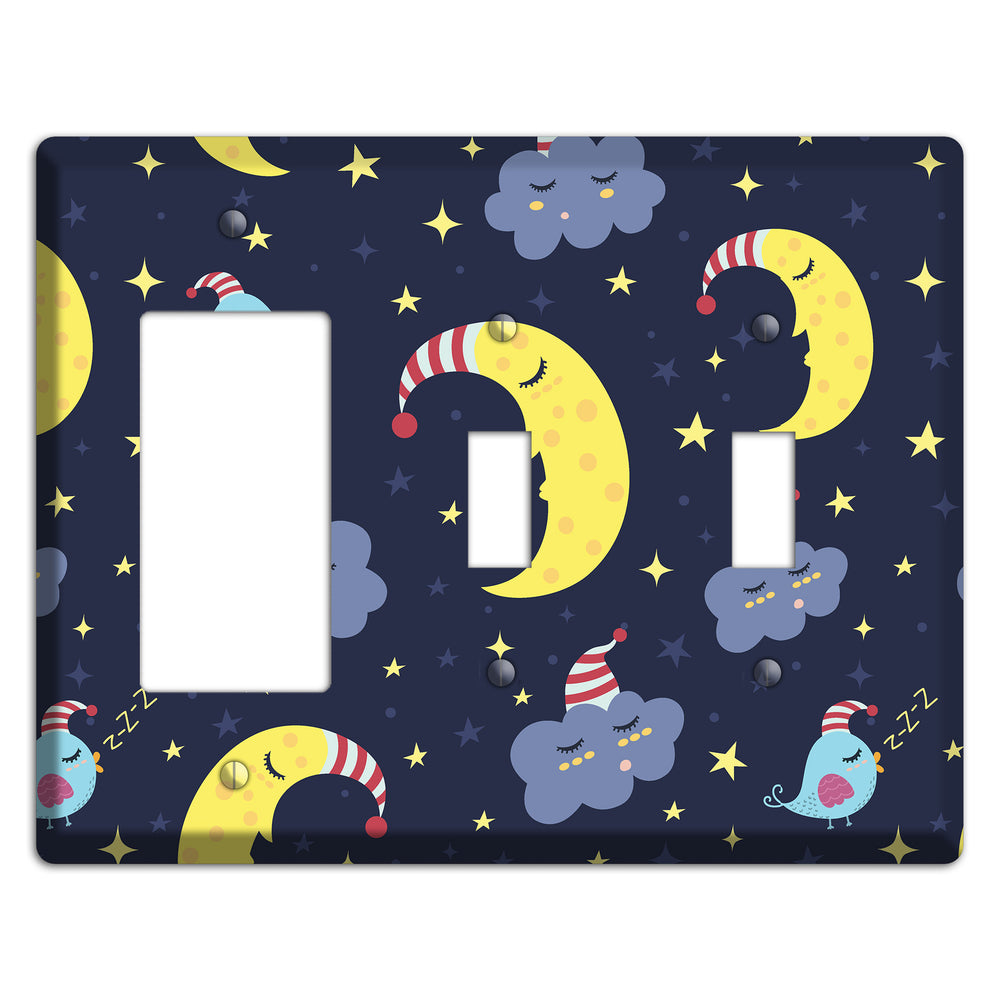 Sleepy Skies Rocker / 2 Toggle Wallplate