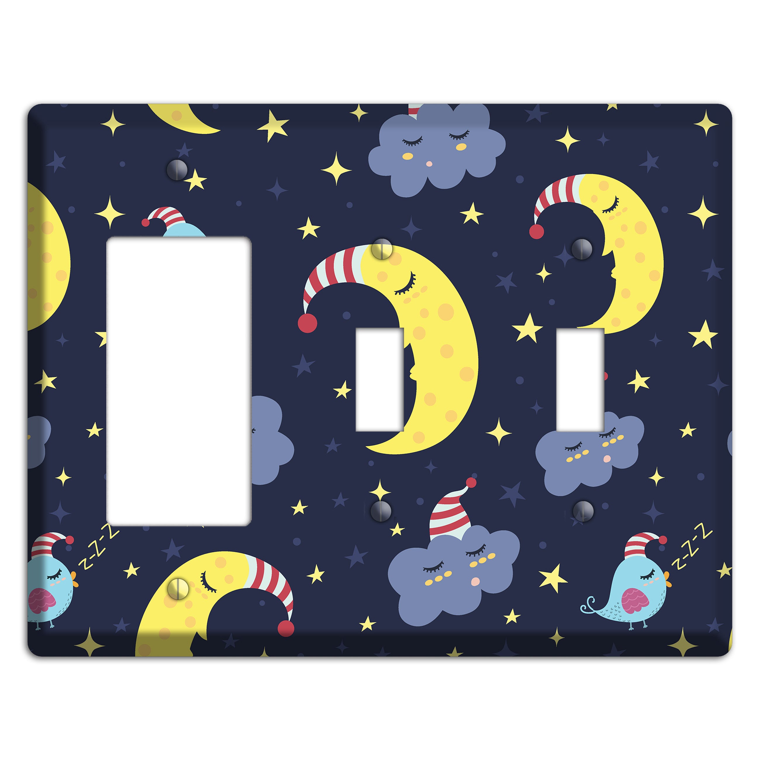 Sleepy Skies Rocker / 2 Toggle Wallplate