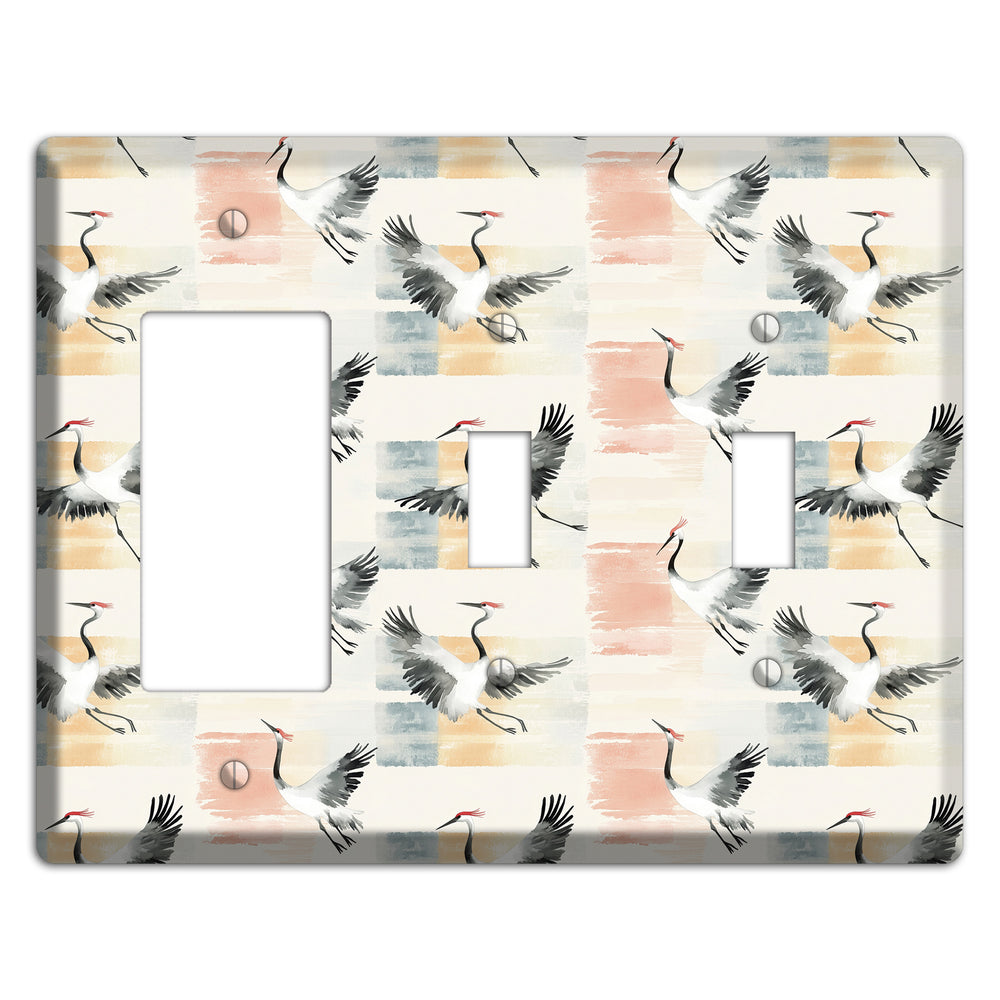 Blush Patchwork Flight Rocker / 2 Toggle Wallplate