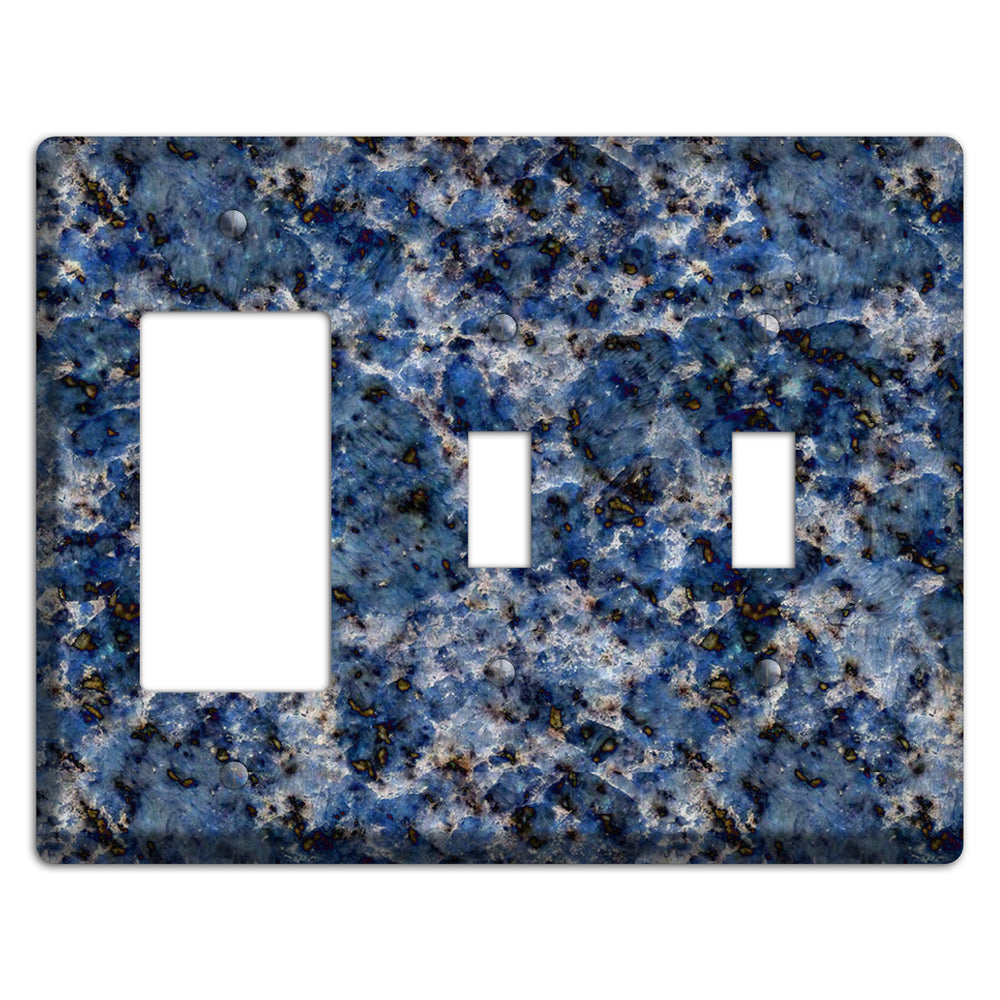 Blue Bahia Granite Rocker / 2 Toggle Wallplate