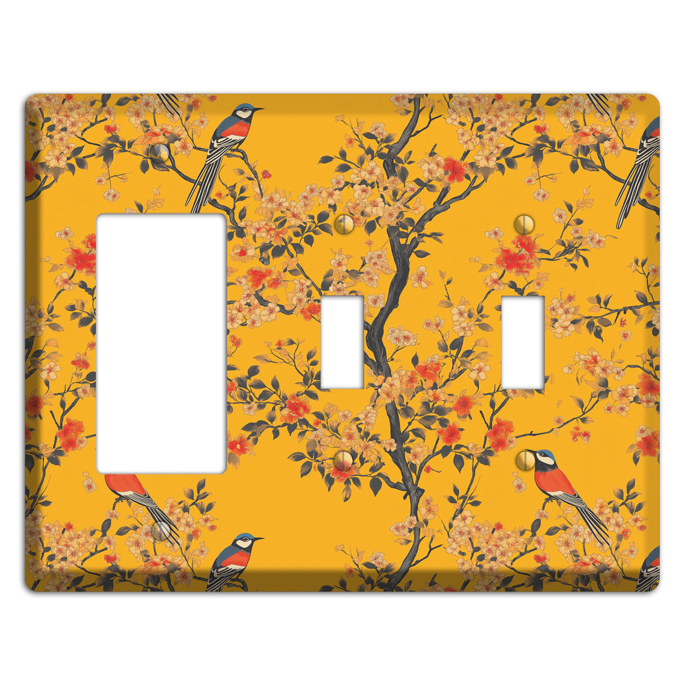 Blossom & Plume Rocker / 2 Toggle Wallplate