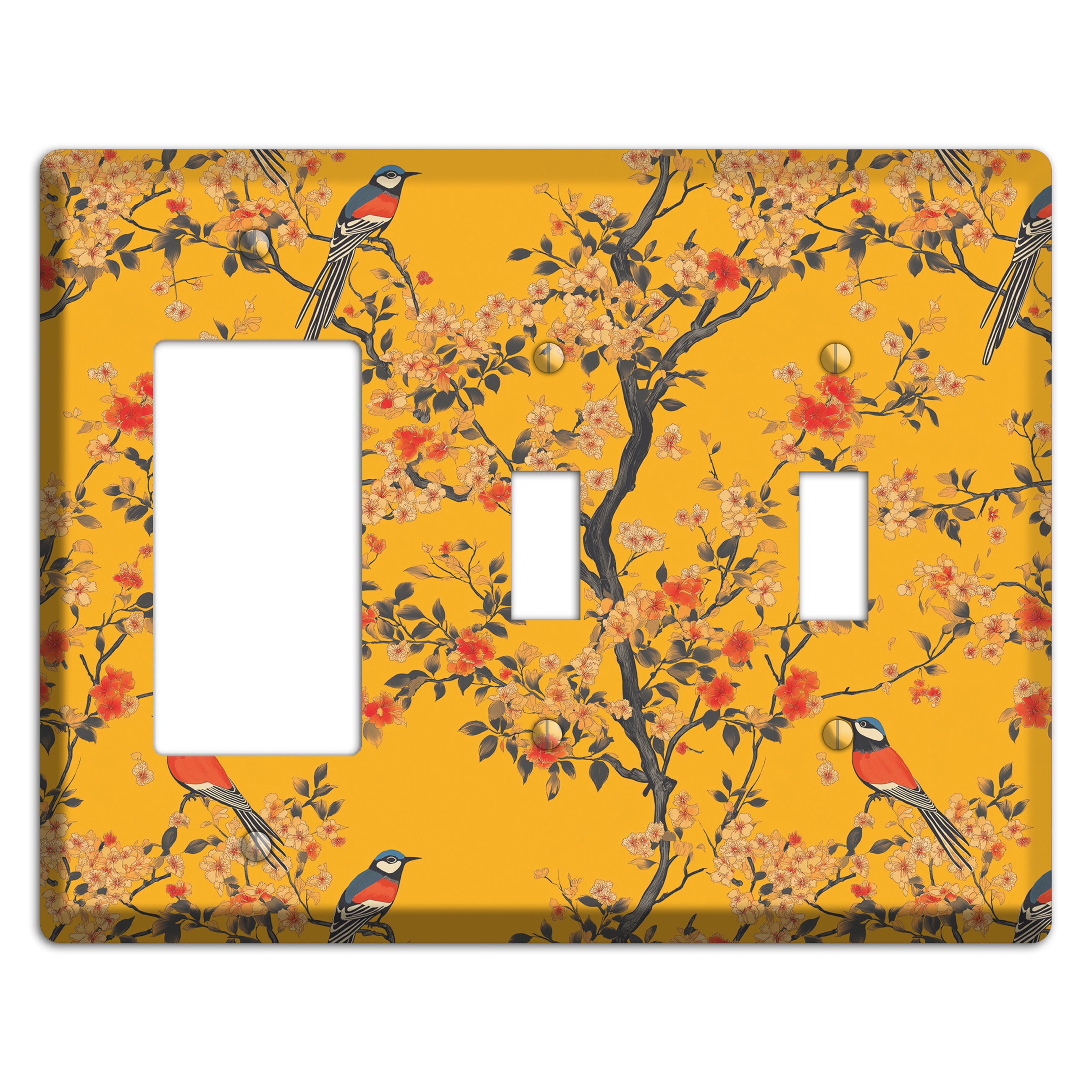 Blossom & Plume Rocker / 2 Toggle Wallplate