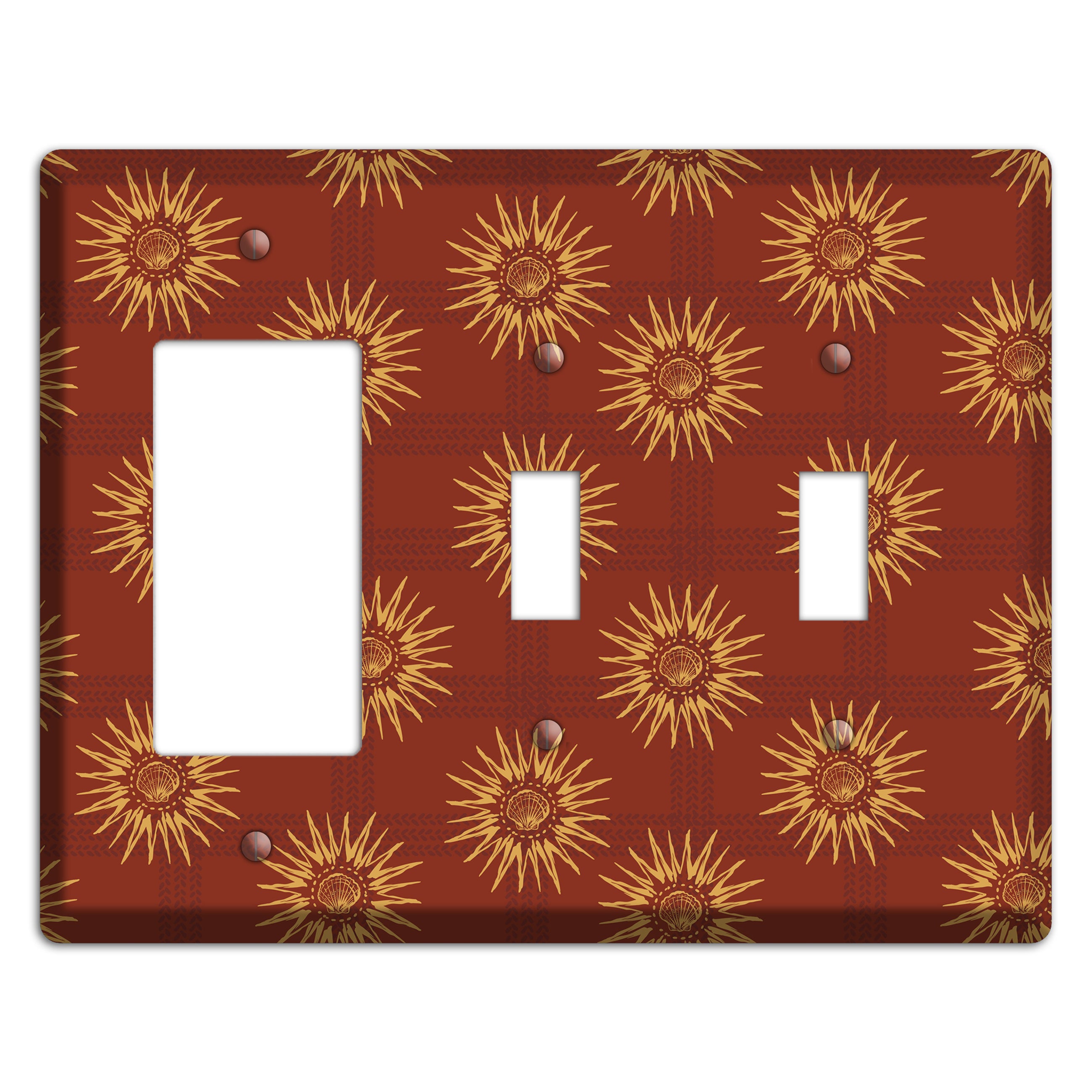Russet Sun Plaid Rocker / 2 Toggle Wallplate