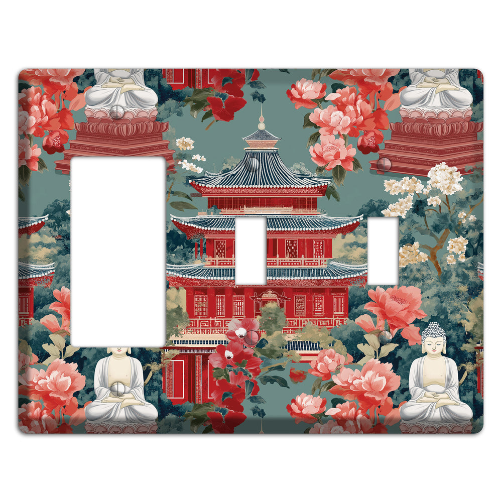 Lotus Temple Garden Rocker / 2 Toggle Wallplate