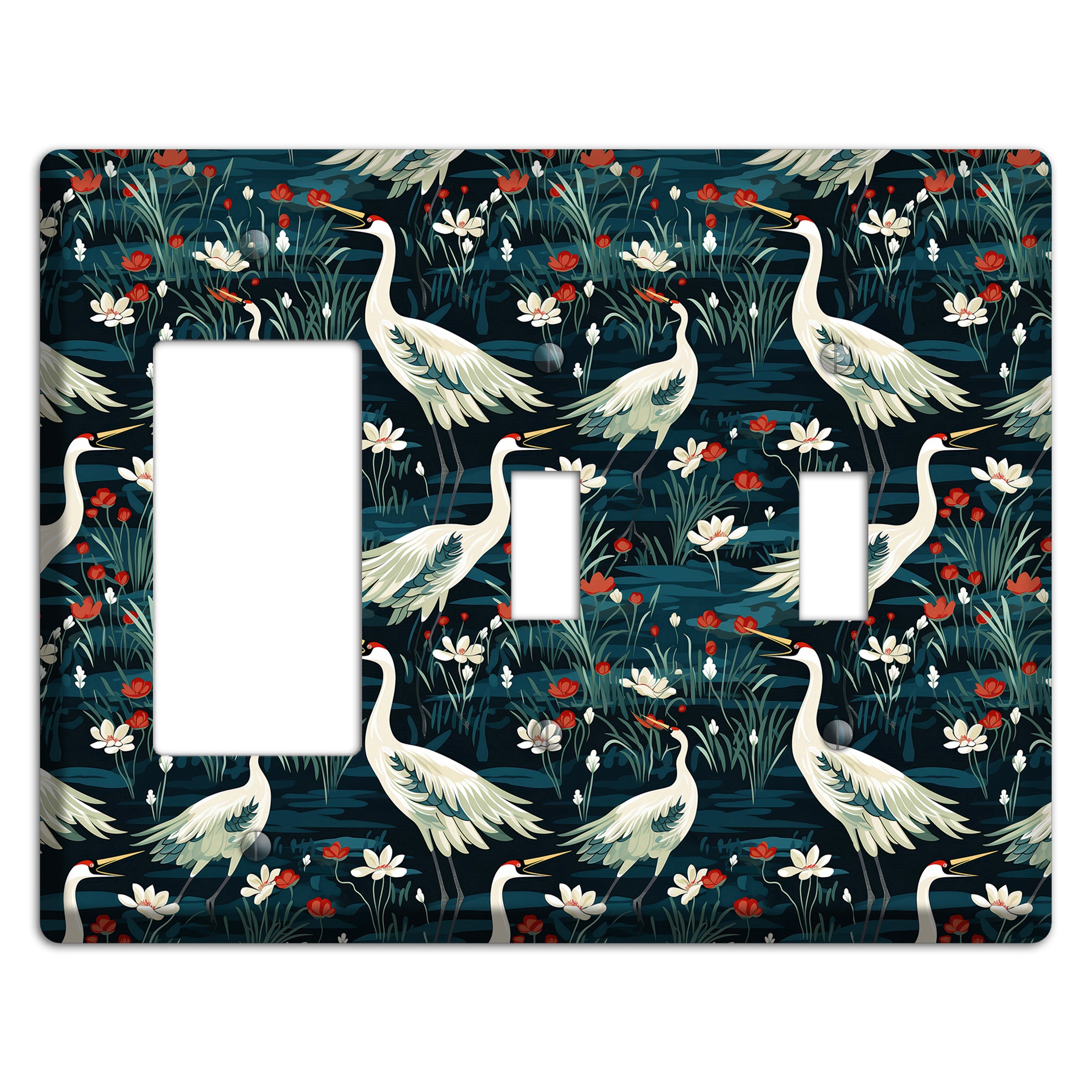 Midnight Lotus Marsh Rocker / 2 Toggle Wallplate