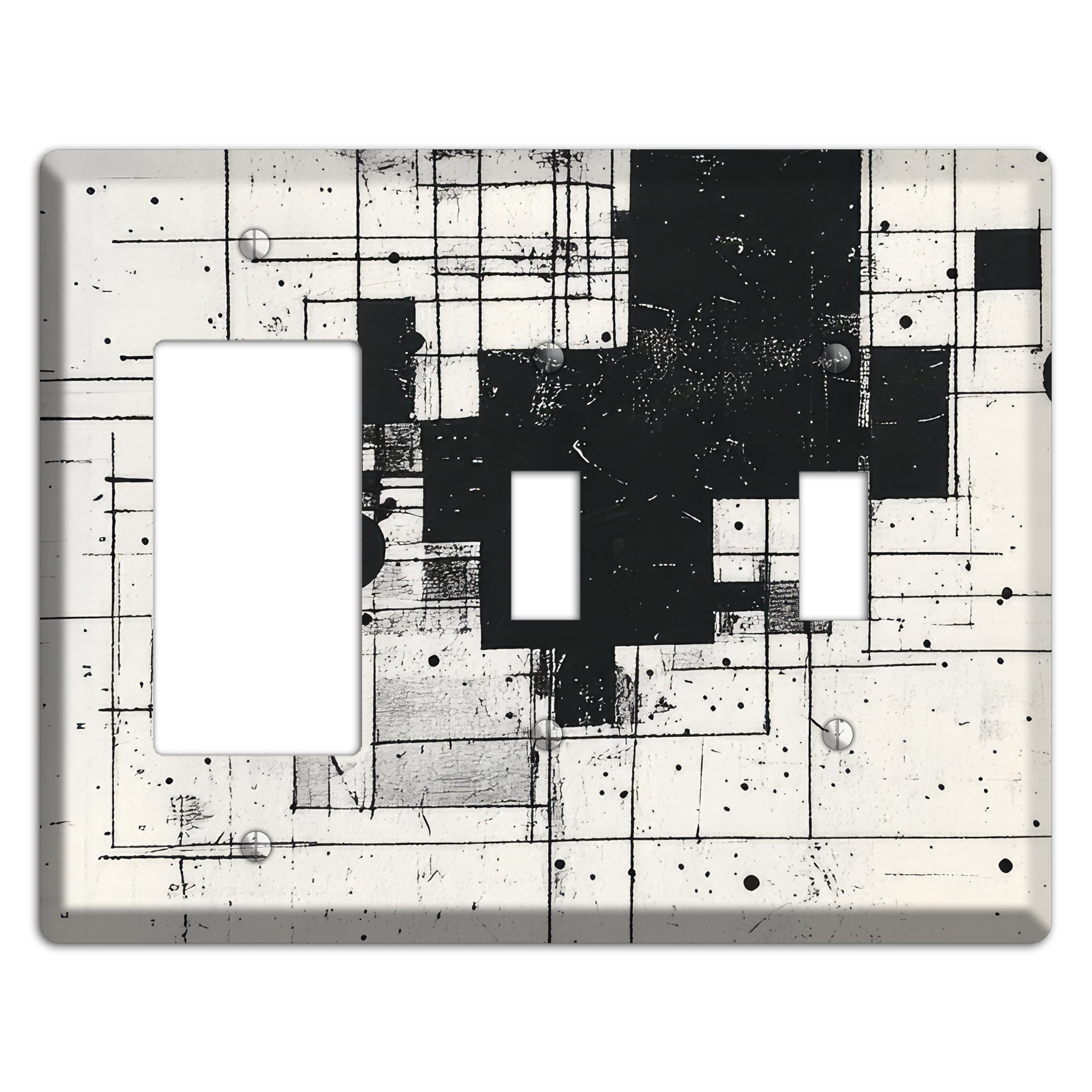 Drafting Ghost Grid Rocker / 2 Toggle Wallplate