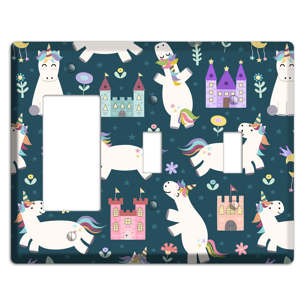 Unicorn Kingdom Rocker / 2 Toggle Wallplate