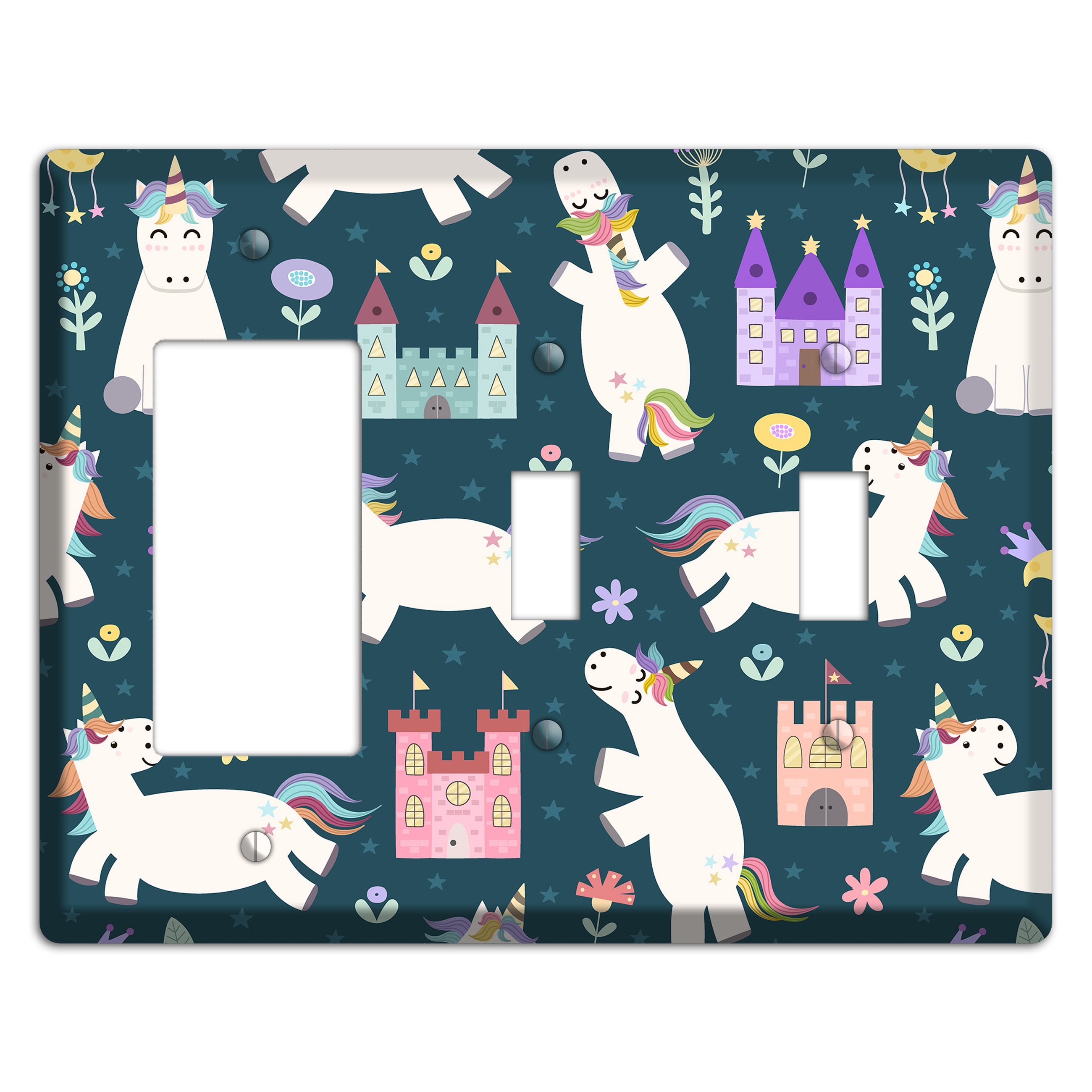 Unicorn Kingdom Rocker / 2 Toggle Wallplate