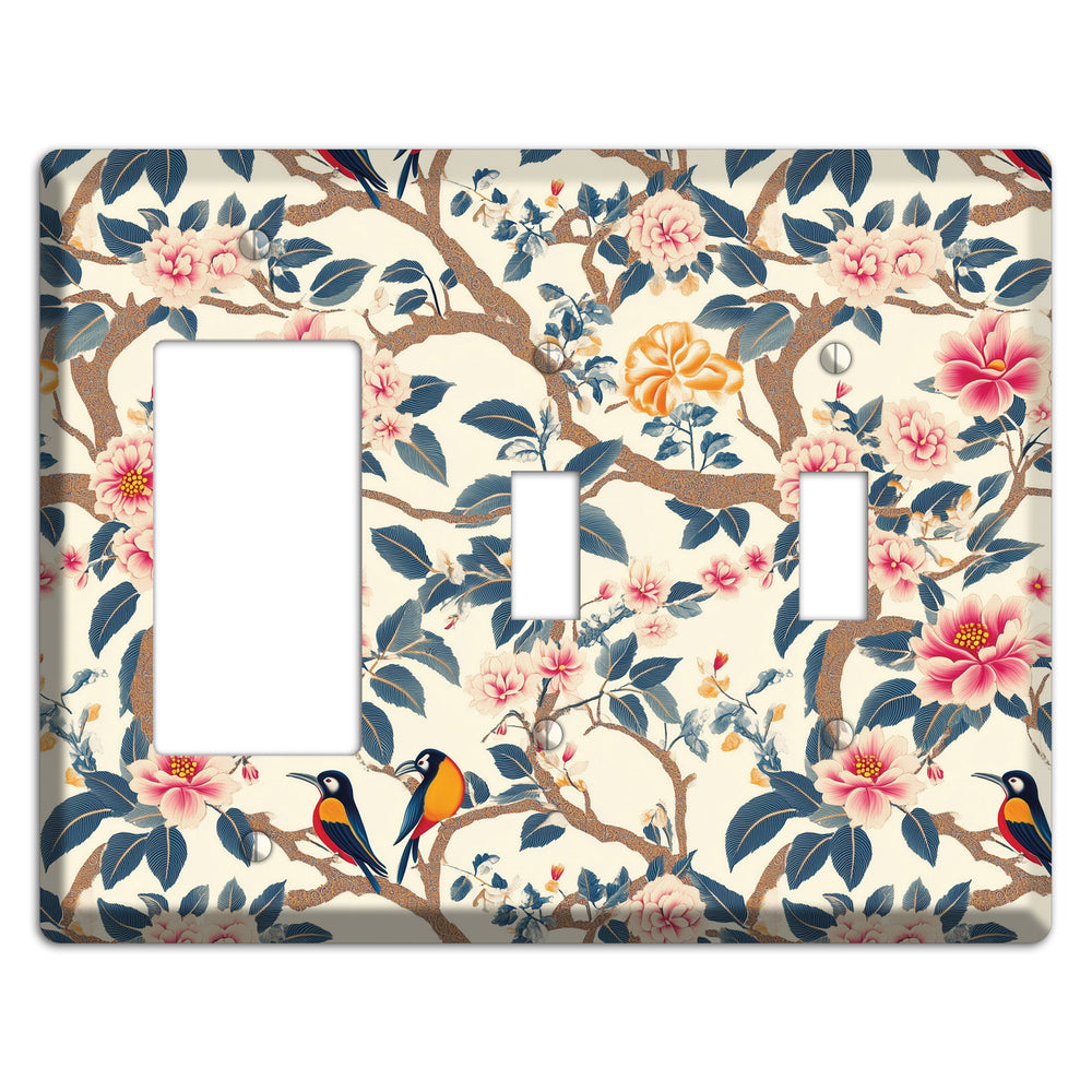 Blossom & Wing Rocker / 2 Toggle Wallplate