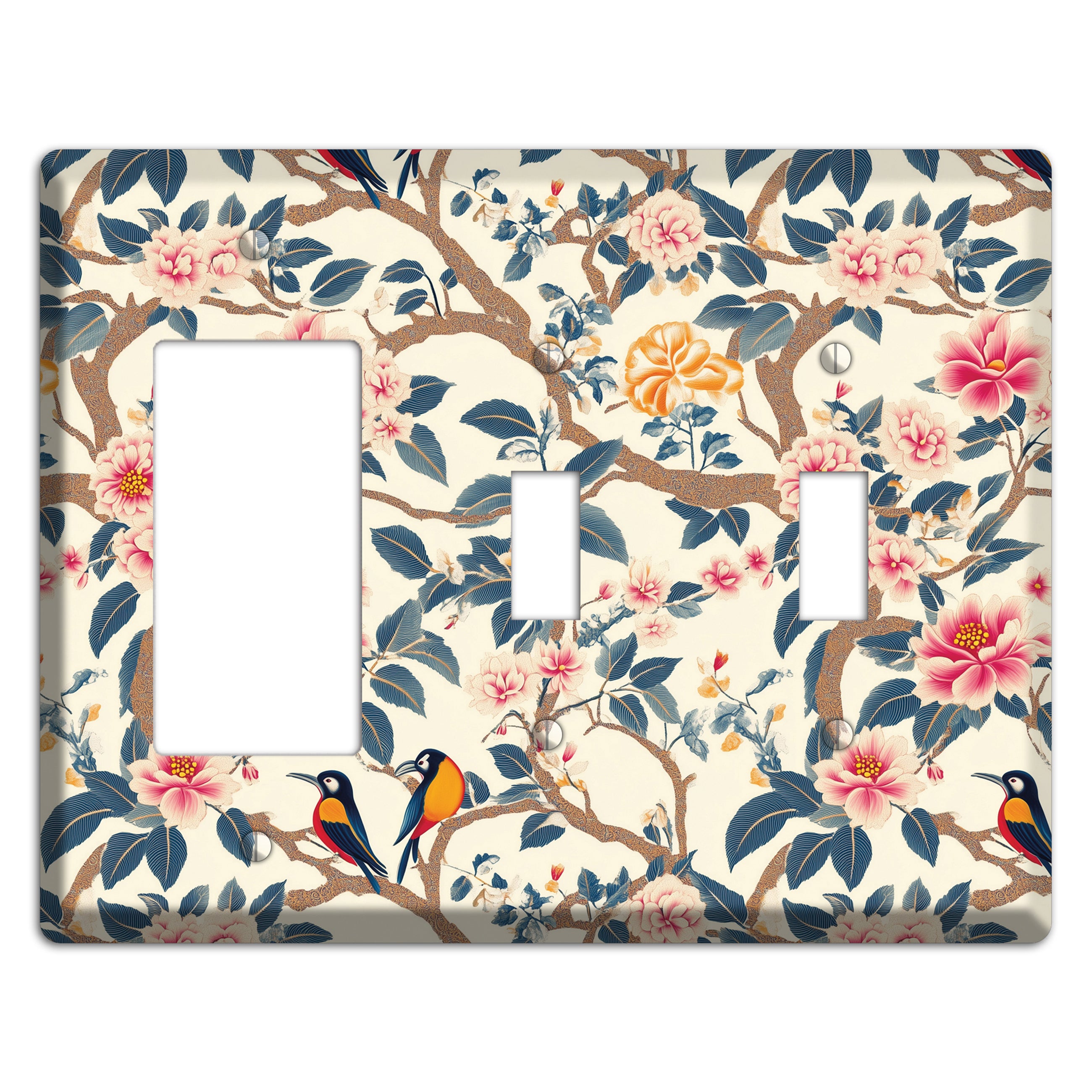 Blossom & Wing Rocker / 2 Toggle Wallplate