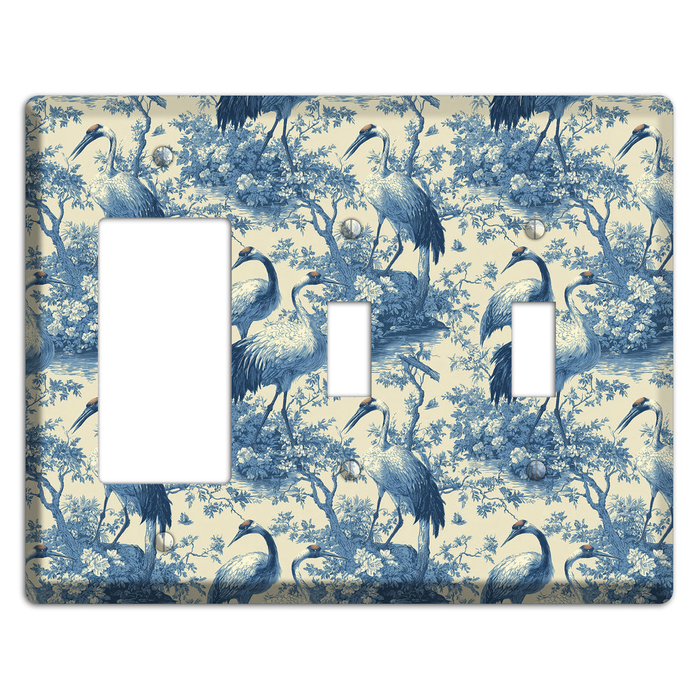 Cobalt Toile Vigil Rocker / 2 Toggle Wallplate