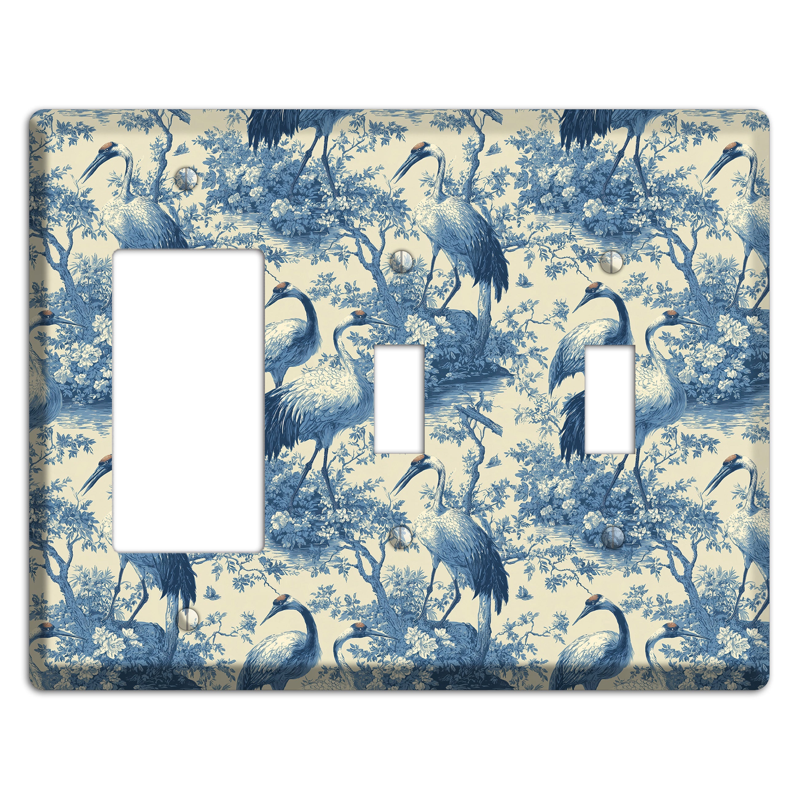 Cobalt Toile Vigil Rocker / 2 Toggle Wallplate