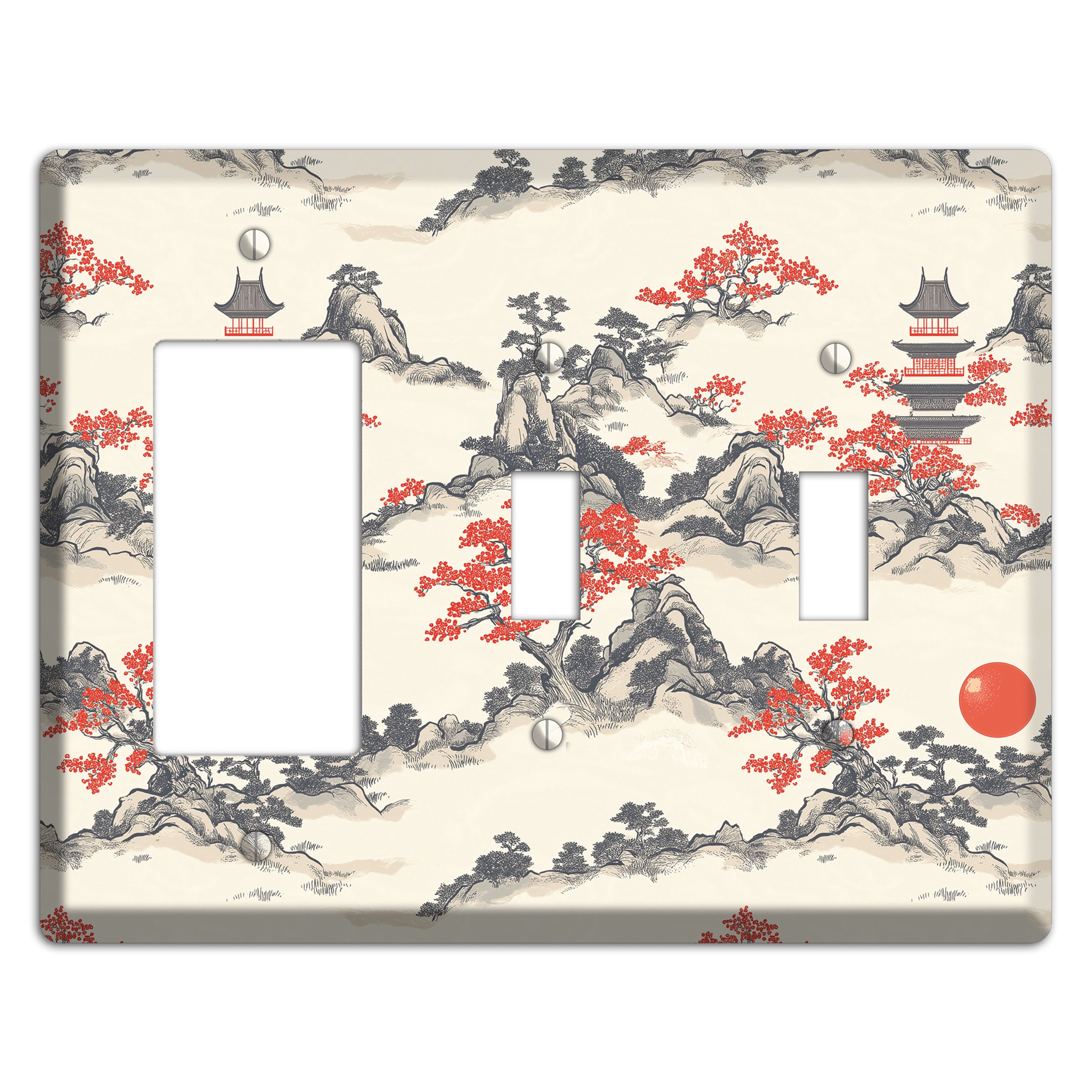 Ember & Stone Peaks Rocker / 2 Toggle Wallplate