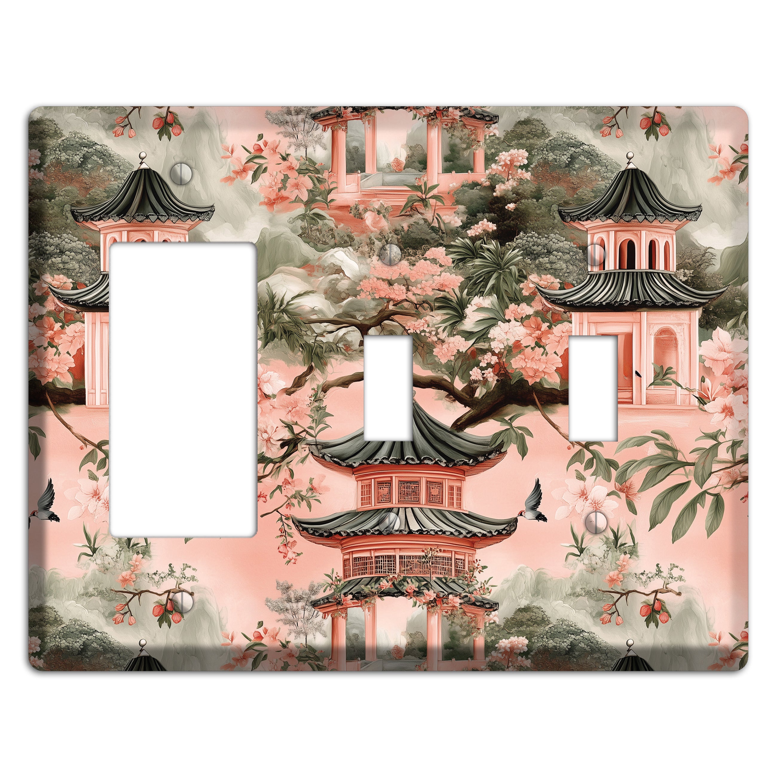 Pagoda & Plum Rocker / 2 Toggle Wallplate