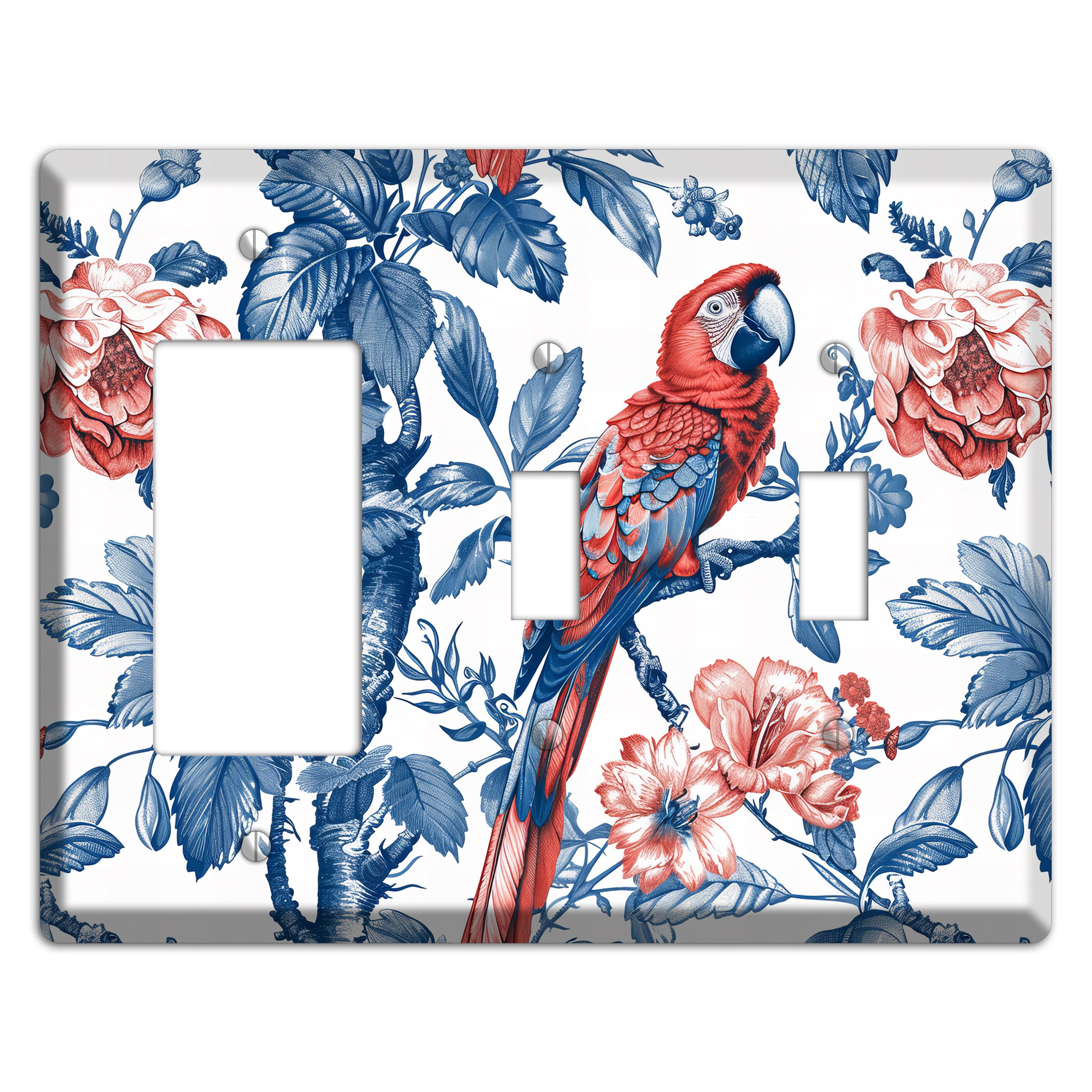 Scarlet in Bloom Rocker / 2 Toggle Wallplate