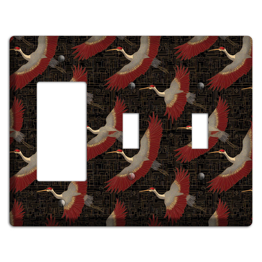 Scarlet Circuit Flight Rocker / 2 Toggle Wallplate