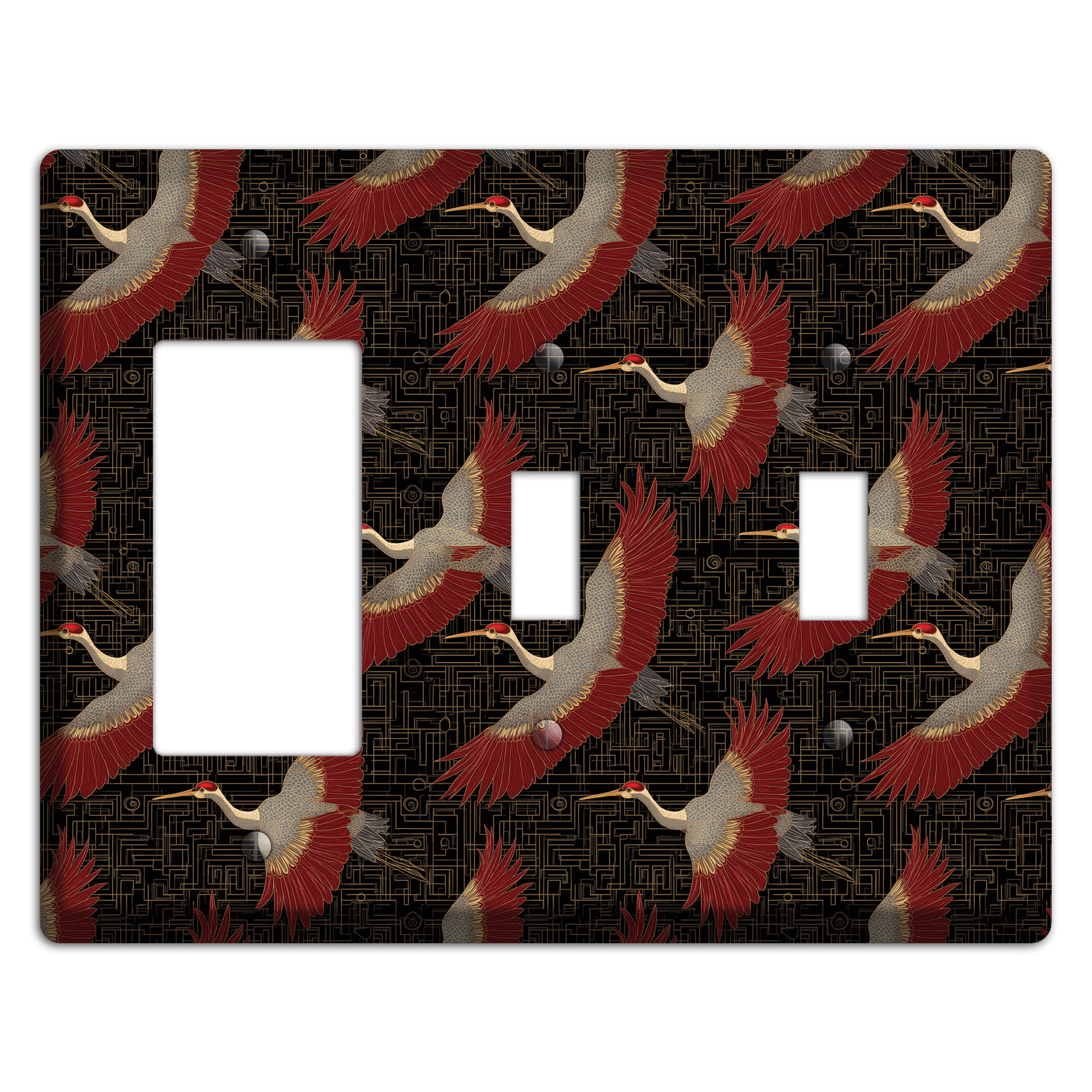 Scarlet Circuit Flight Rocker / 2 Toggle Wallplate