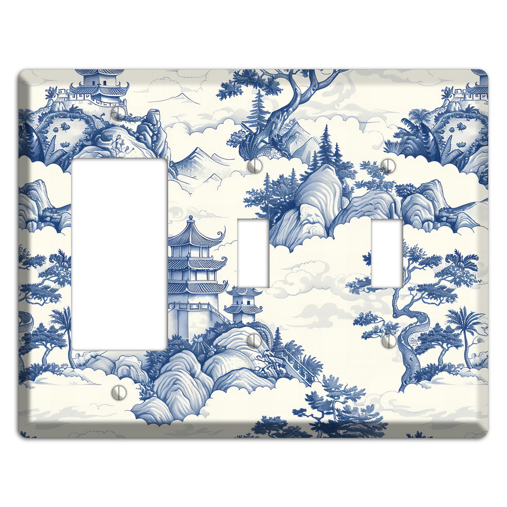 Celestial Pagoda Mist Rocker / 2 Toggle Wallplate
