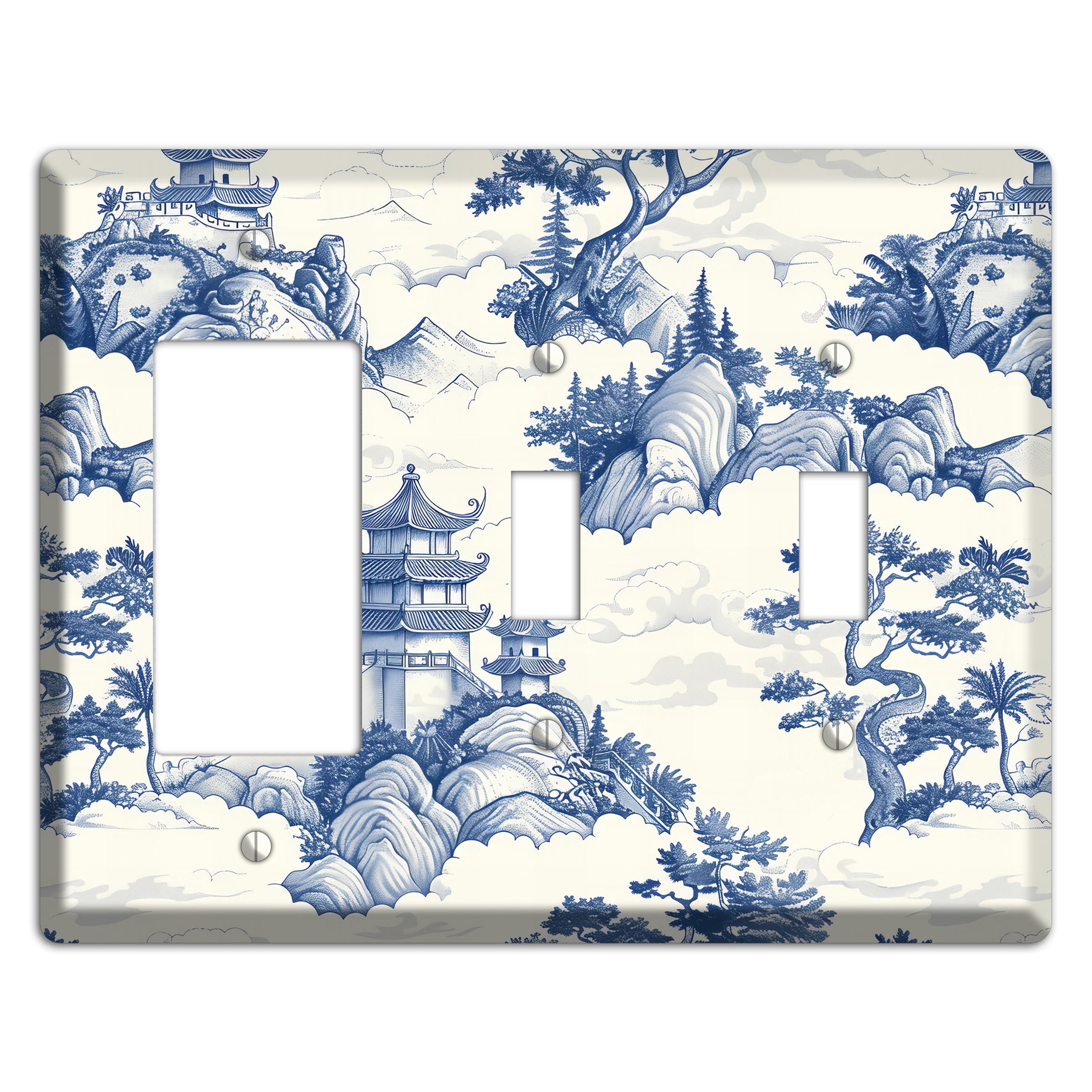 Celestial Pagoda Mist Rocker / 2 Toggle Wallplate
