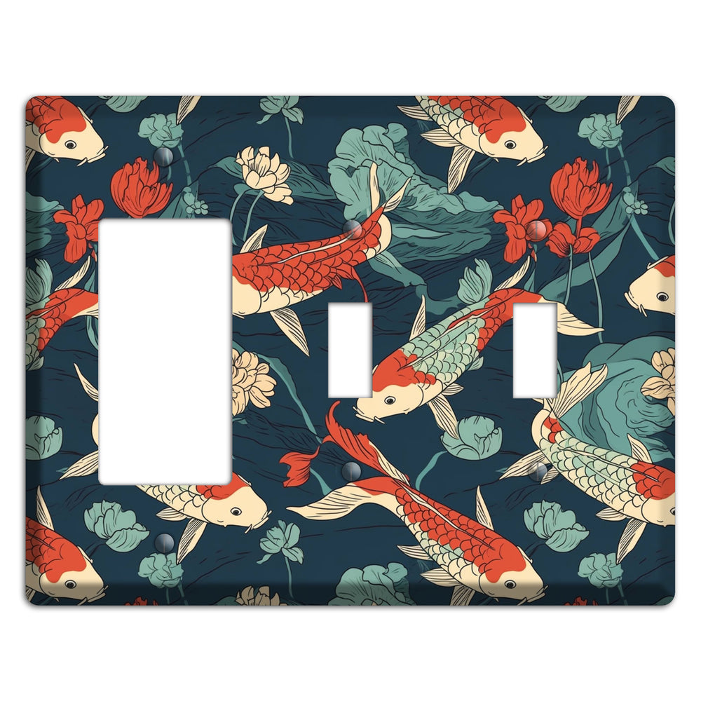 Koi & Lotus Drift Rocker / 2 Toggle Wallplate