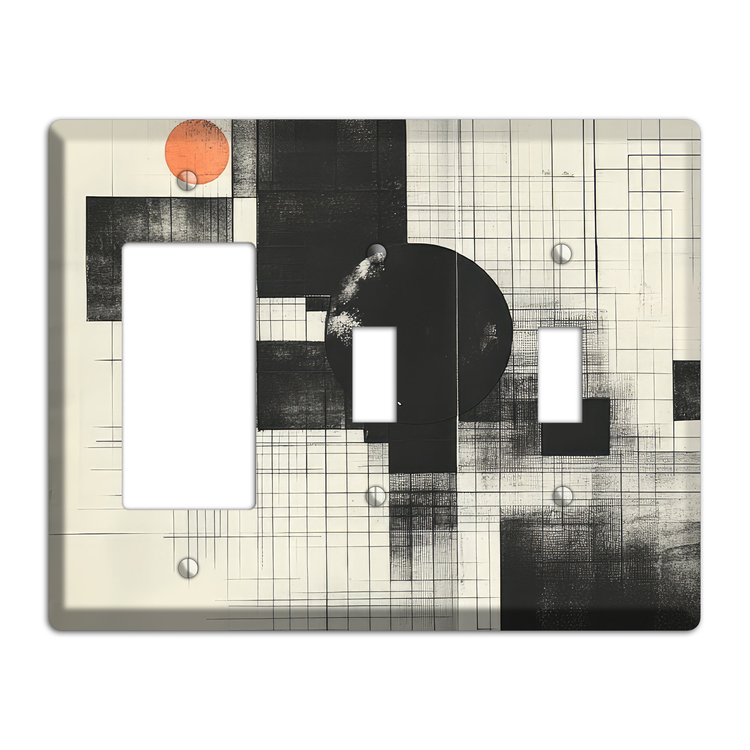Eclipse Over Blueprint Rocker / 2 Toggle Wallplate