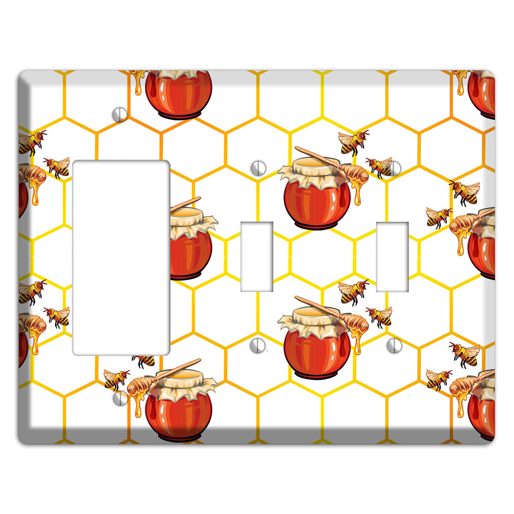 Honeypot & Hive Rocker / 2 Toggle Wallplate