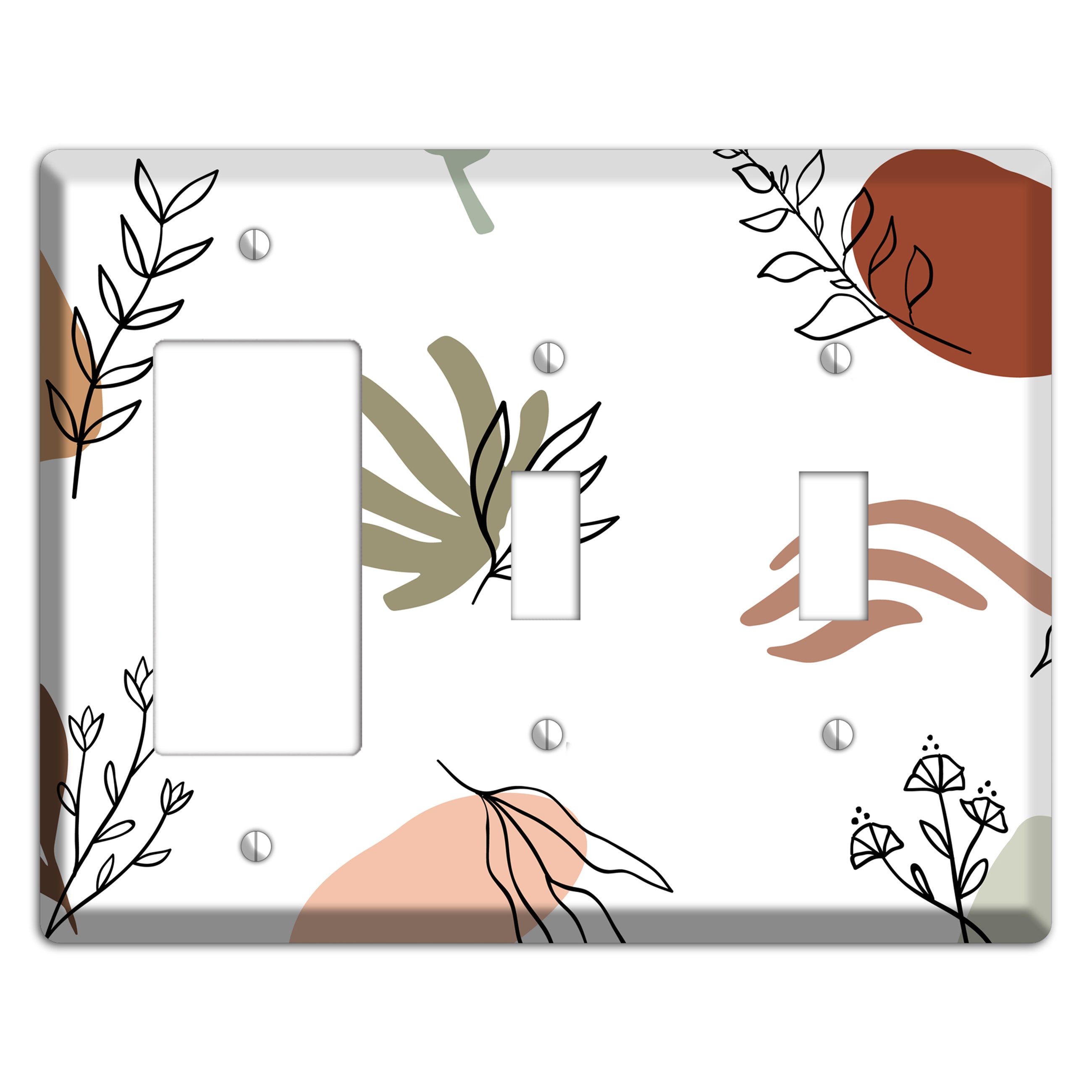 Wildflower & Clay Rocker / 2 Toggle Wallplate