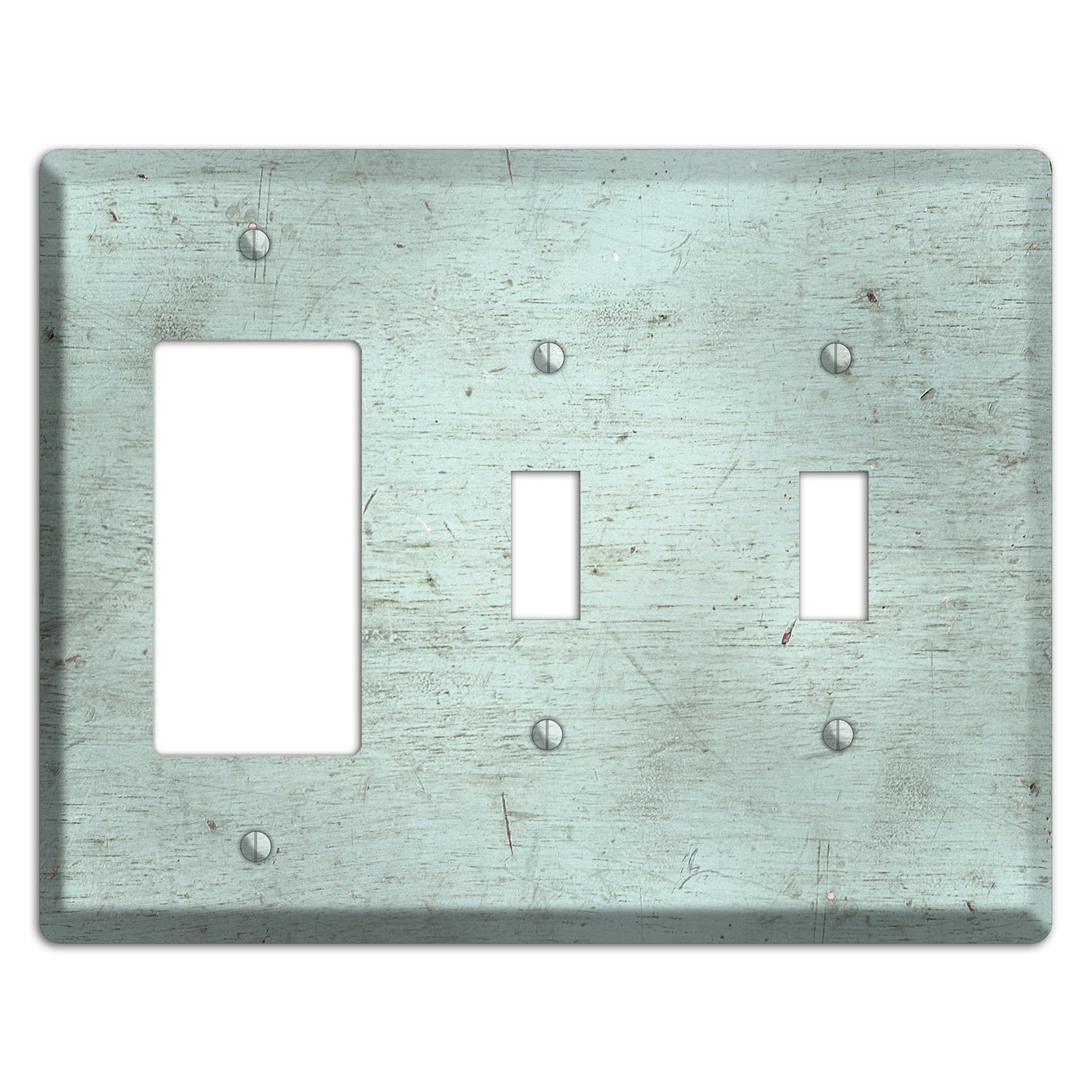 Weathered Teal Deck Rocker / 2 Toggle Wallplate