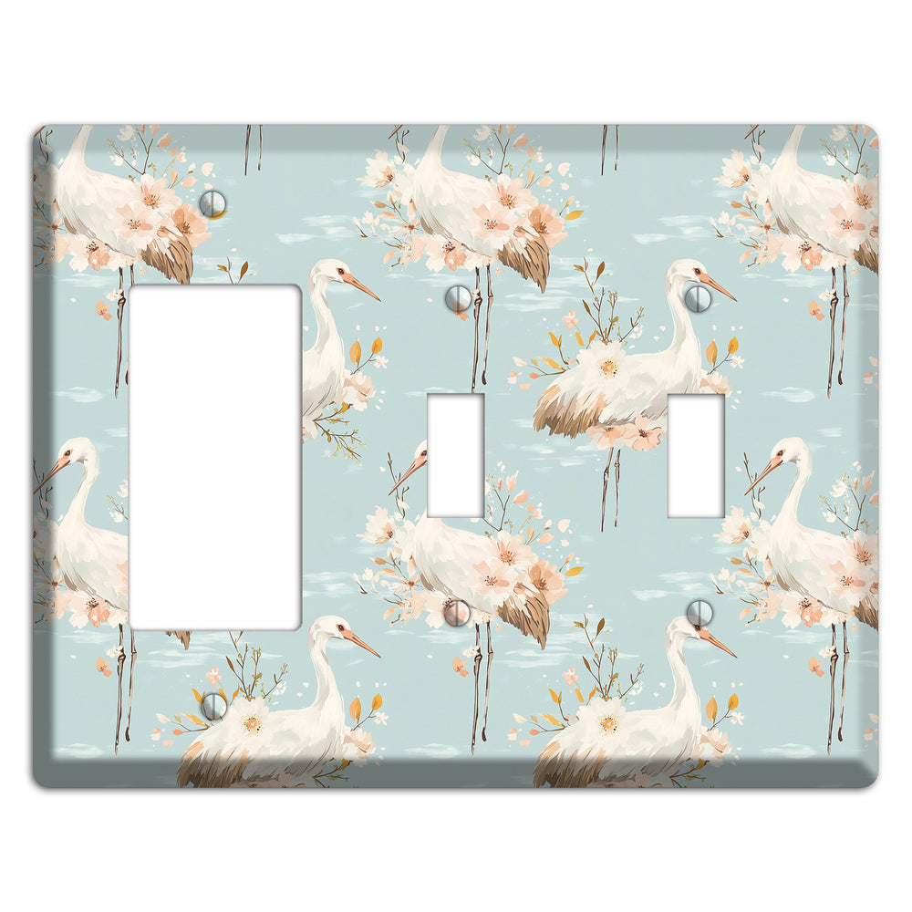 Celadon Crane Reverie Rocker / 2 Toggle Wallplate