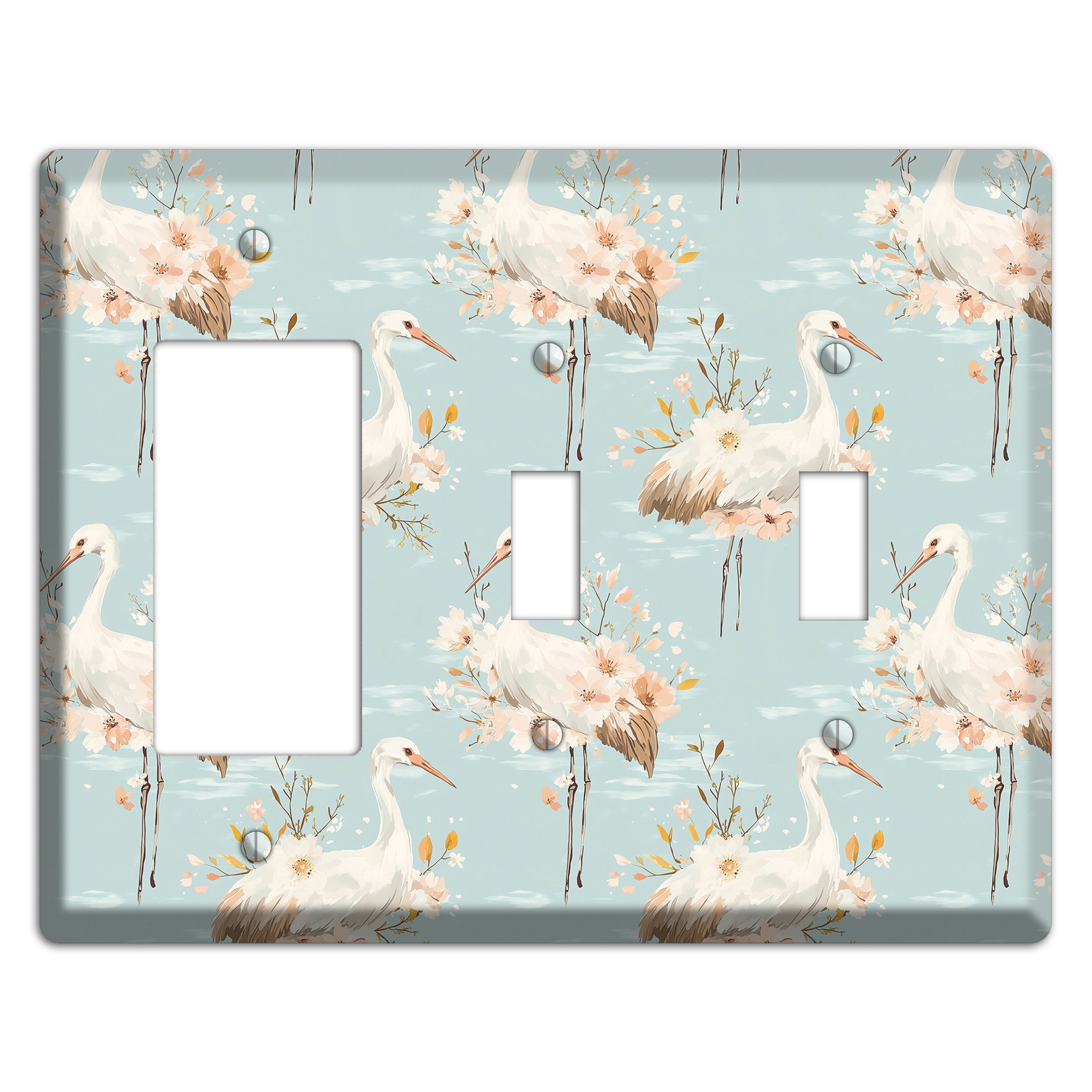 Celadon Crane Reverie Rocker / 2 Toggle Wallplate