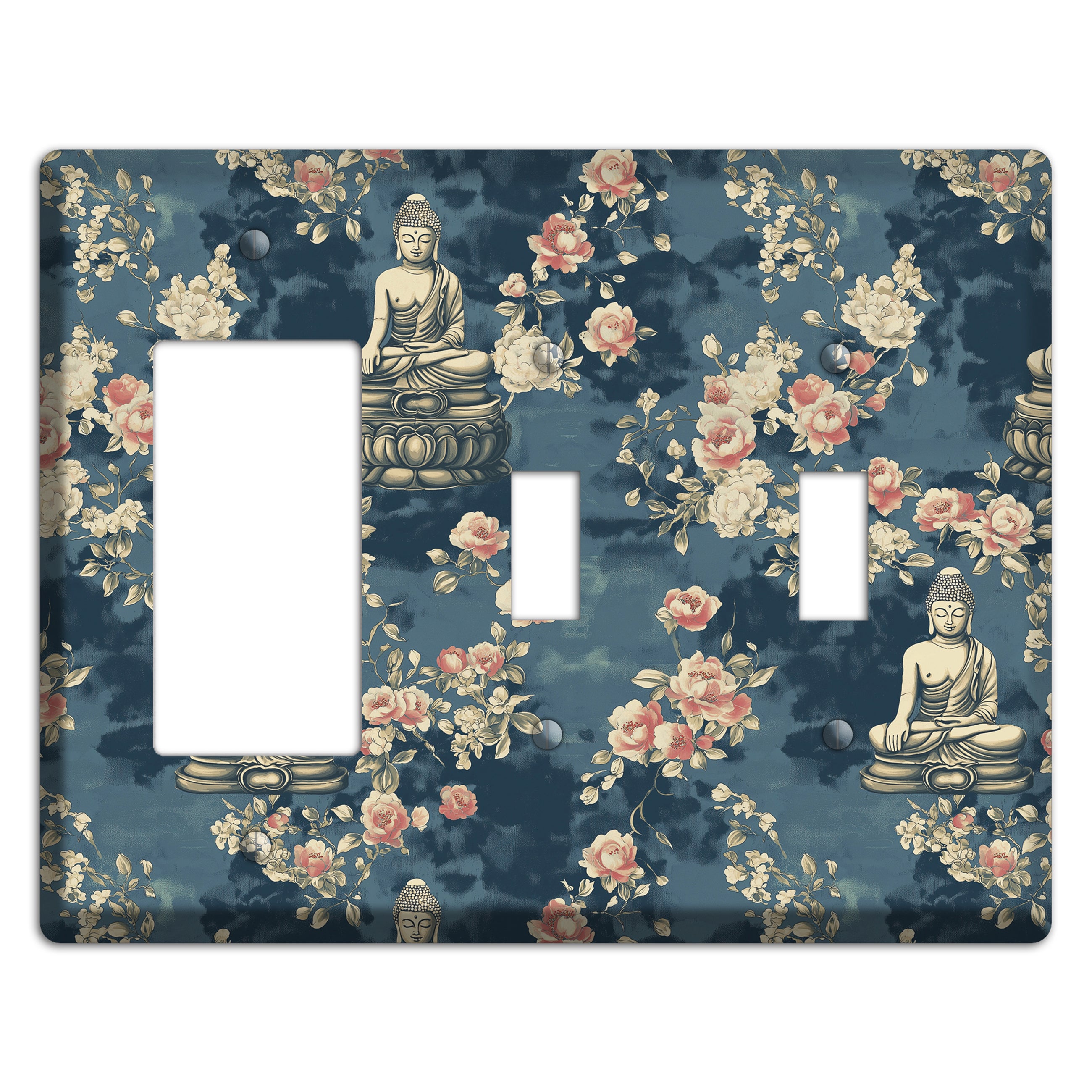 Lotus & Bloom Rocker / 2 Toggle Wallplate