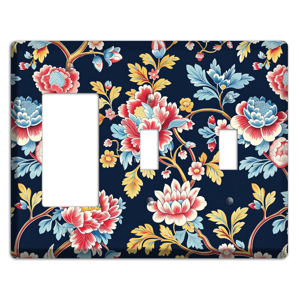 Midnight Garden Bloom Rocker / 2 Toggle Wallplate