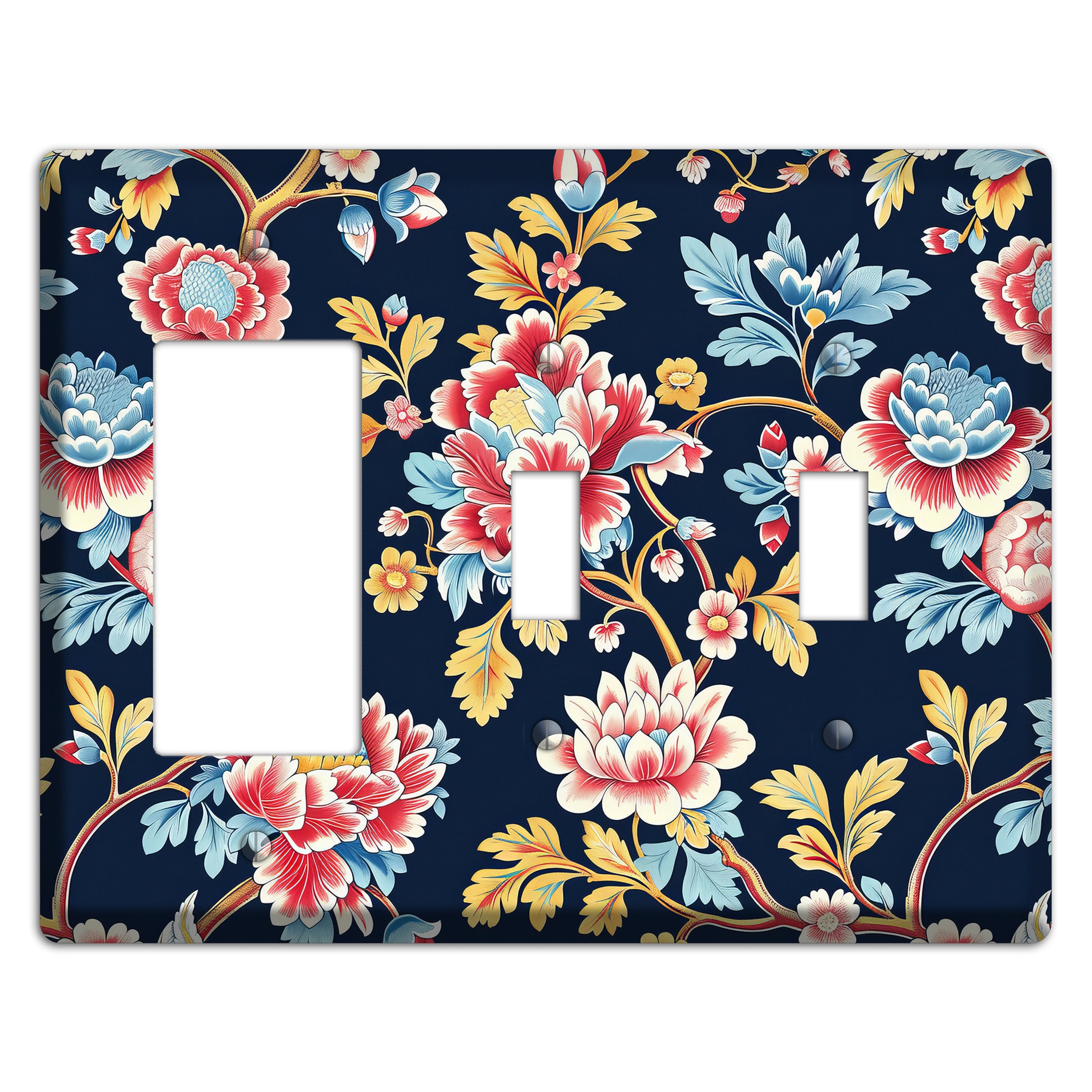 Midnight Garden Bloom Rocker / 2 Toggle Wallplate