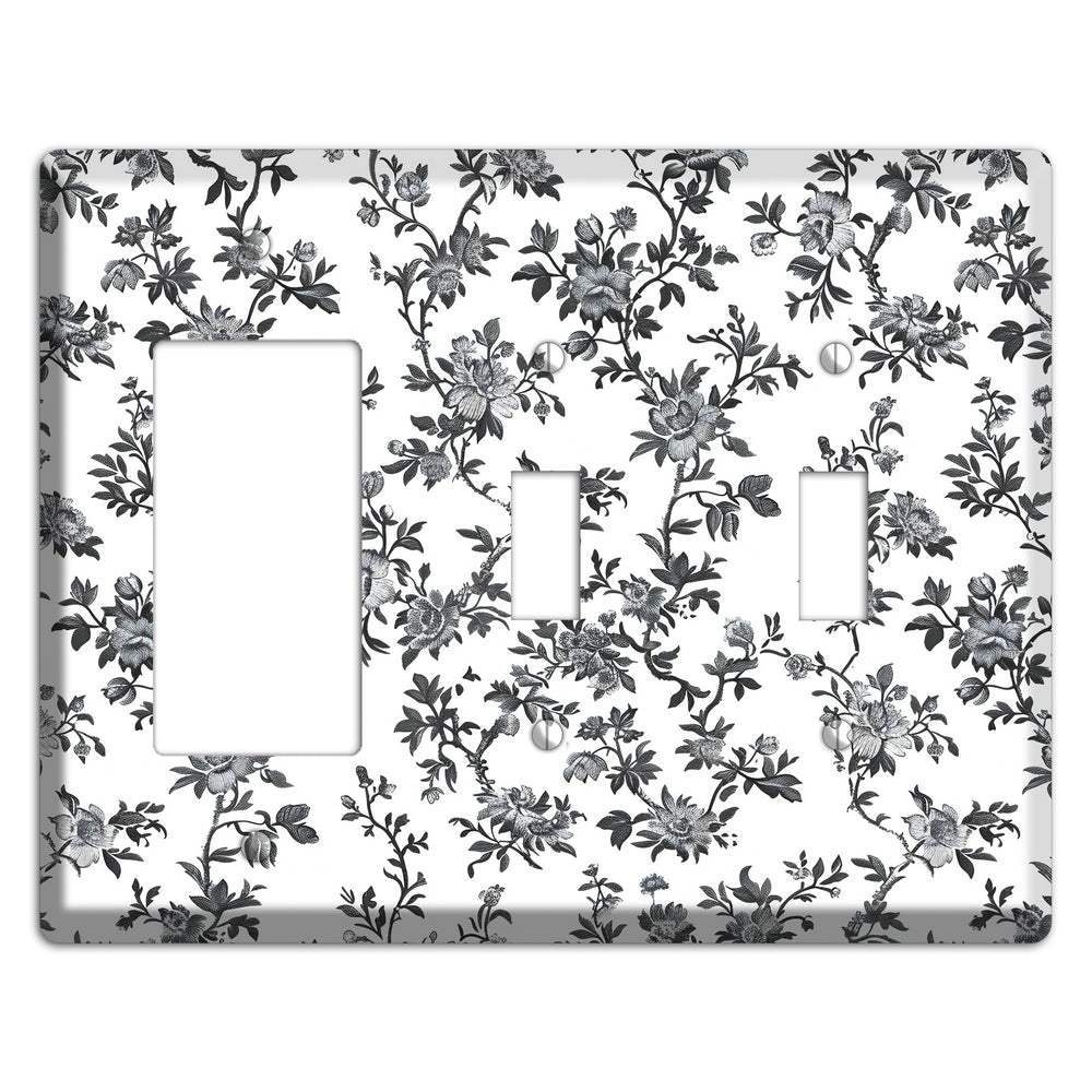 Ink & Ivory Trellis Rocker / 2 Toggle Wallplate