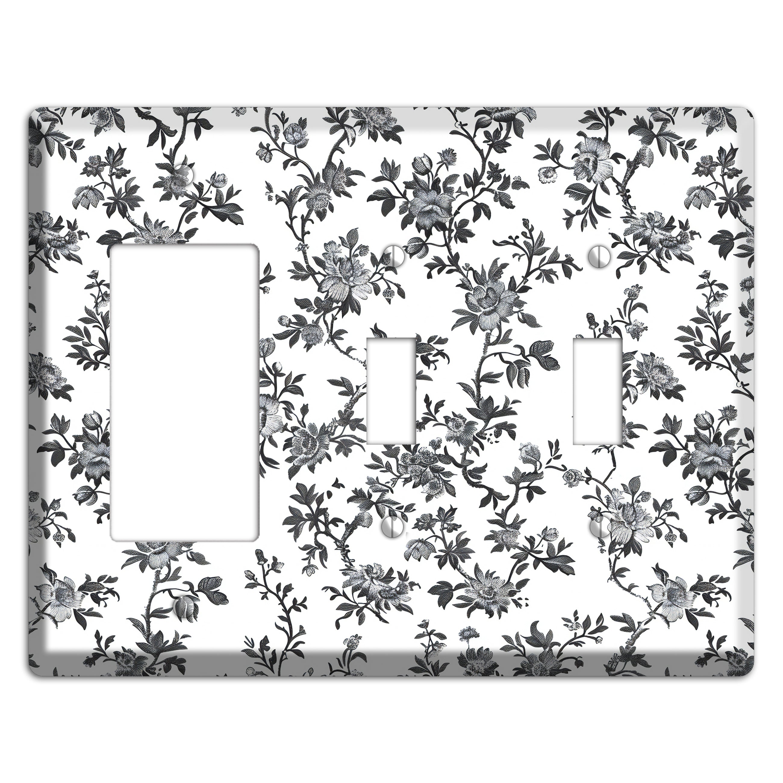 Ink & Ivory Trellis Rocker / 2 Toggle Wallplate