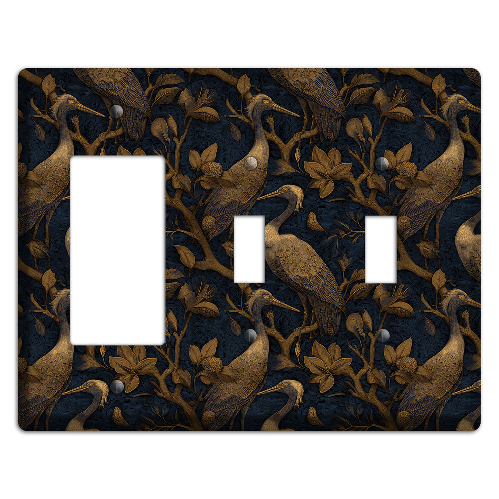 Gilded Heron Dusk Rocker / 2 Toggle Wallplate