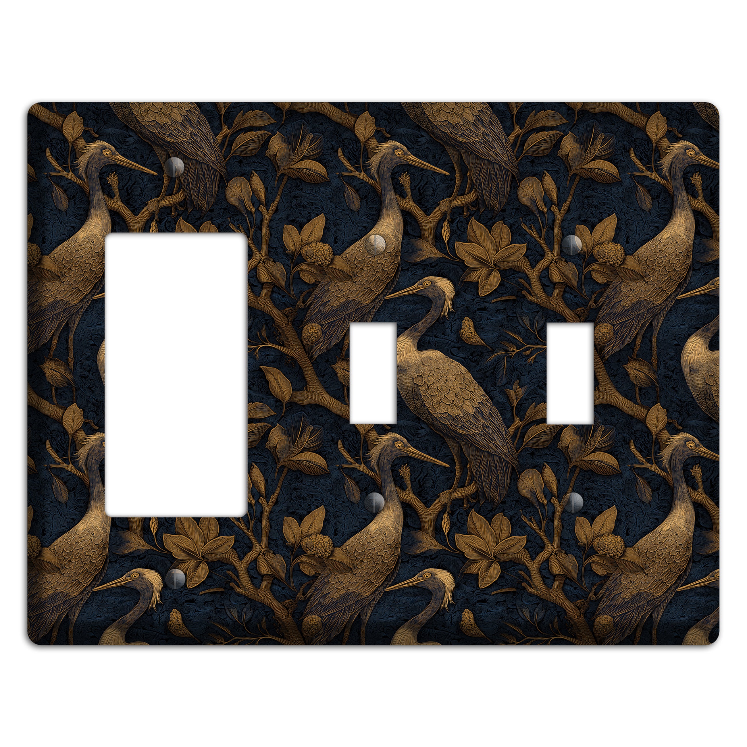 Gilded Heron Dusk Rocker / 2 Toggle Wallplate