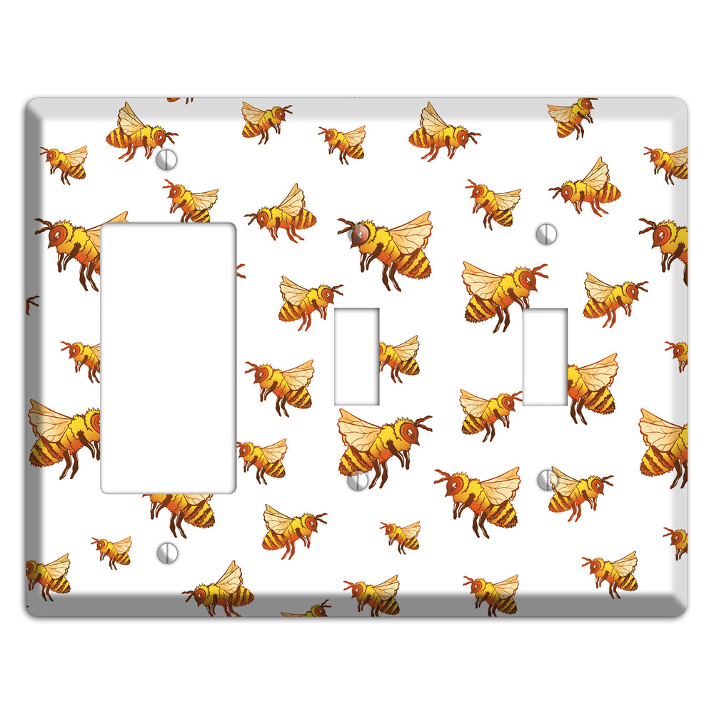 Golden Swarm Dance Rocker / 2 Toggle Wallplate