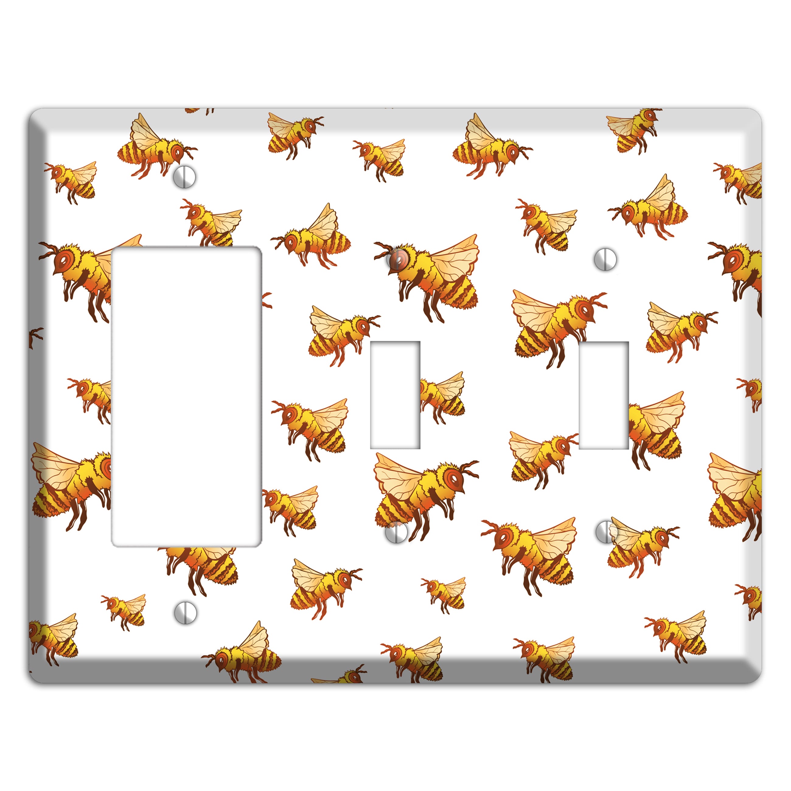 Golden Swarm Dance Rocker / 2 Toggle Wallplate