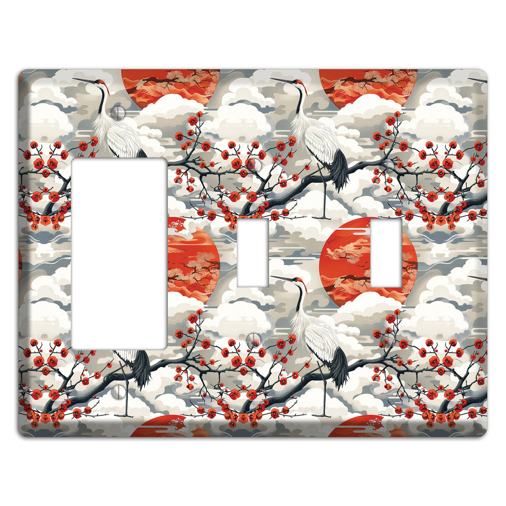 Vermillion Sun Rising Rocker / 2 Toggle Wallplate