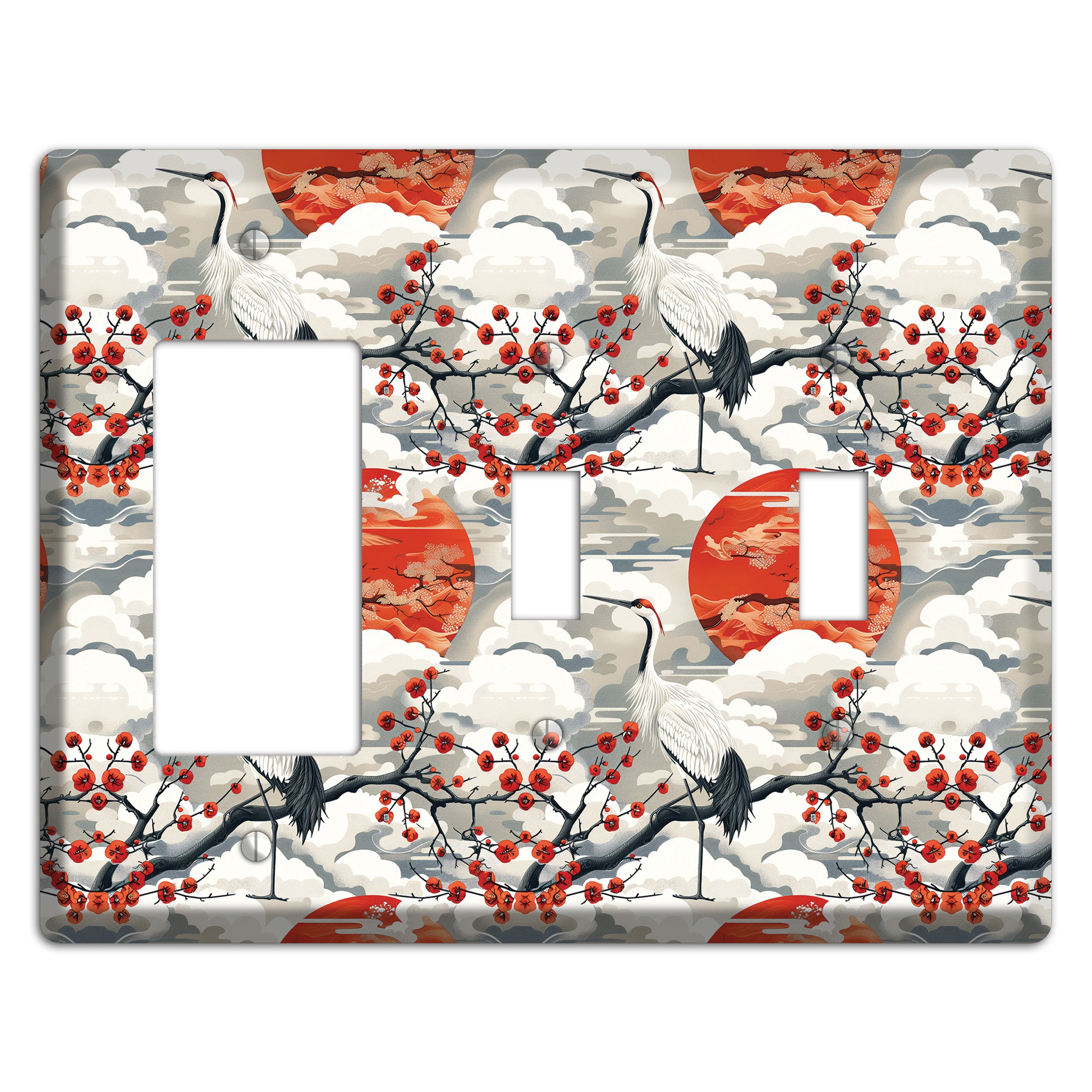 Vermillion Sun Rising Rocker / 2 Toggle Wallplate