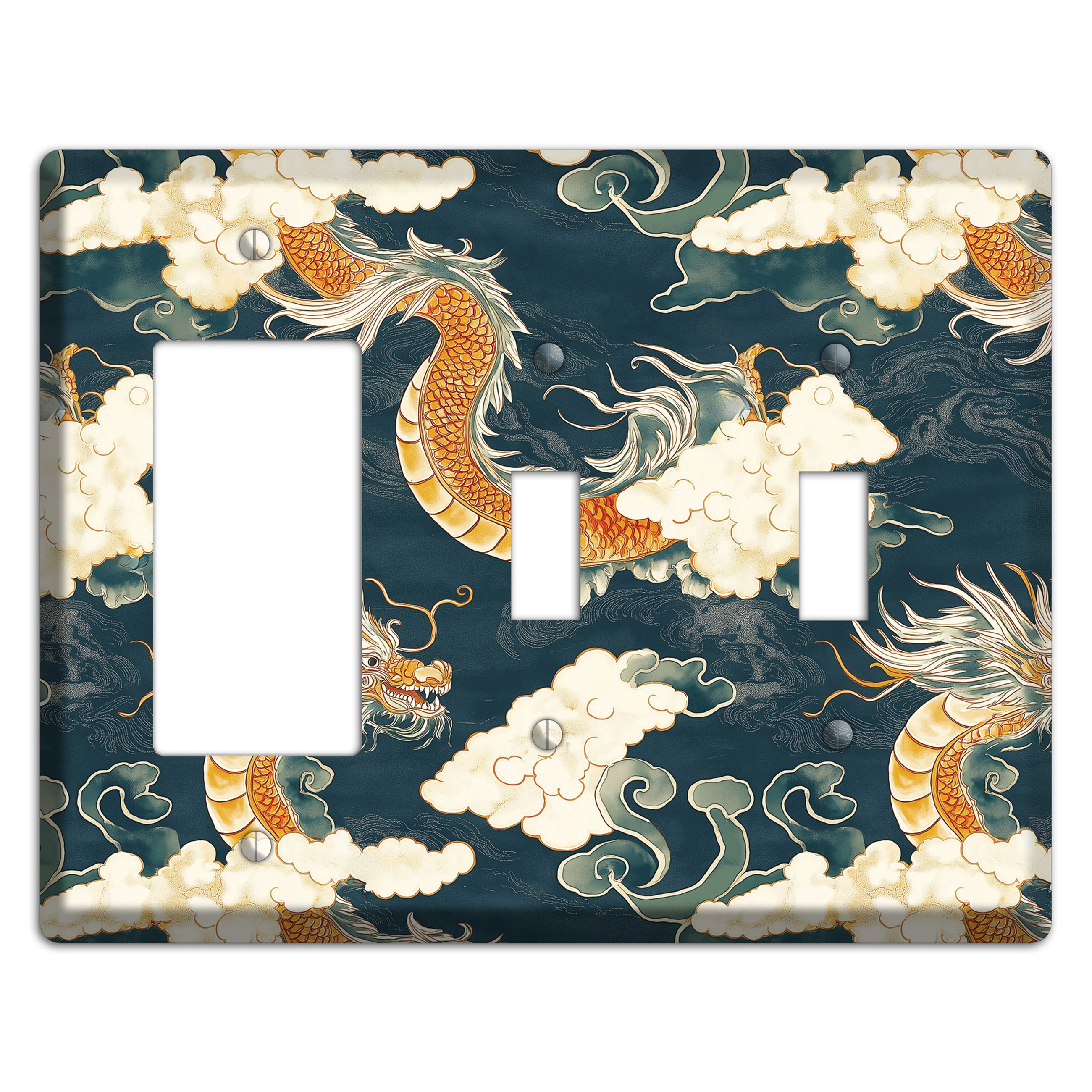 Celestial Serpent Sky Rocker / 2 Toggle Wallplate