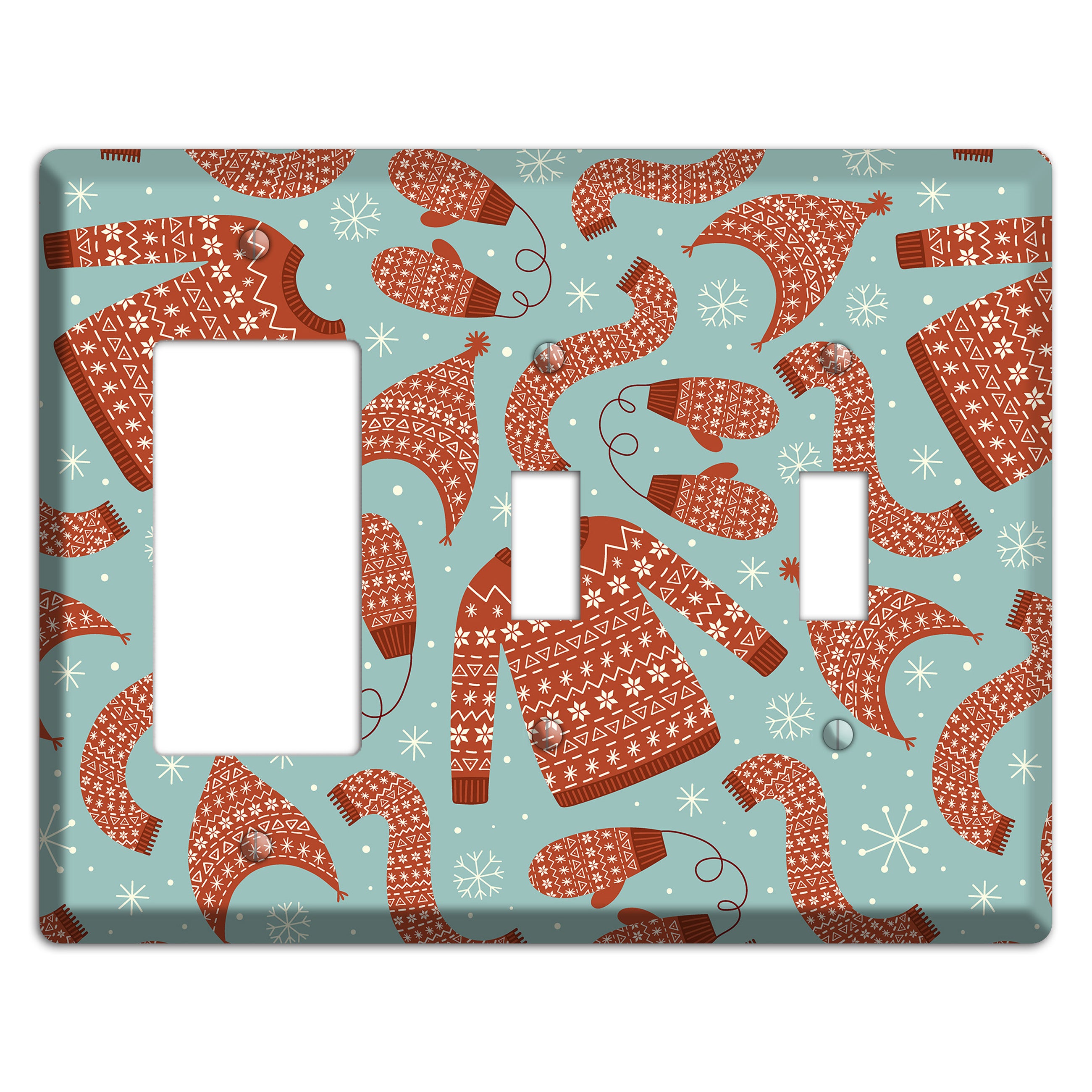 Cozy Knits & Mittens Rocker / 2 Toggle Wallplate