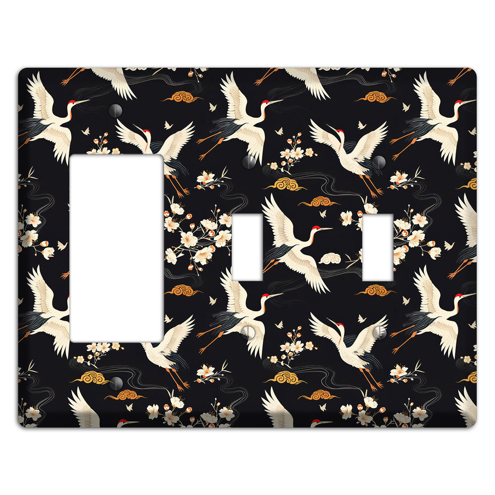 Obsidian Crane Nocturne Rocker / 2 Toggle Wallplate