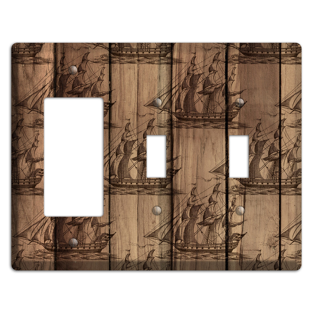Tall Ships & Timber Rocker / 2 Toggle Wallplate