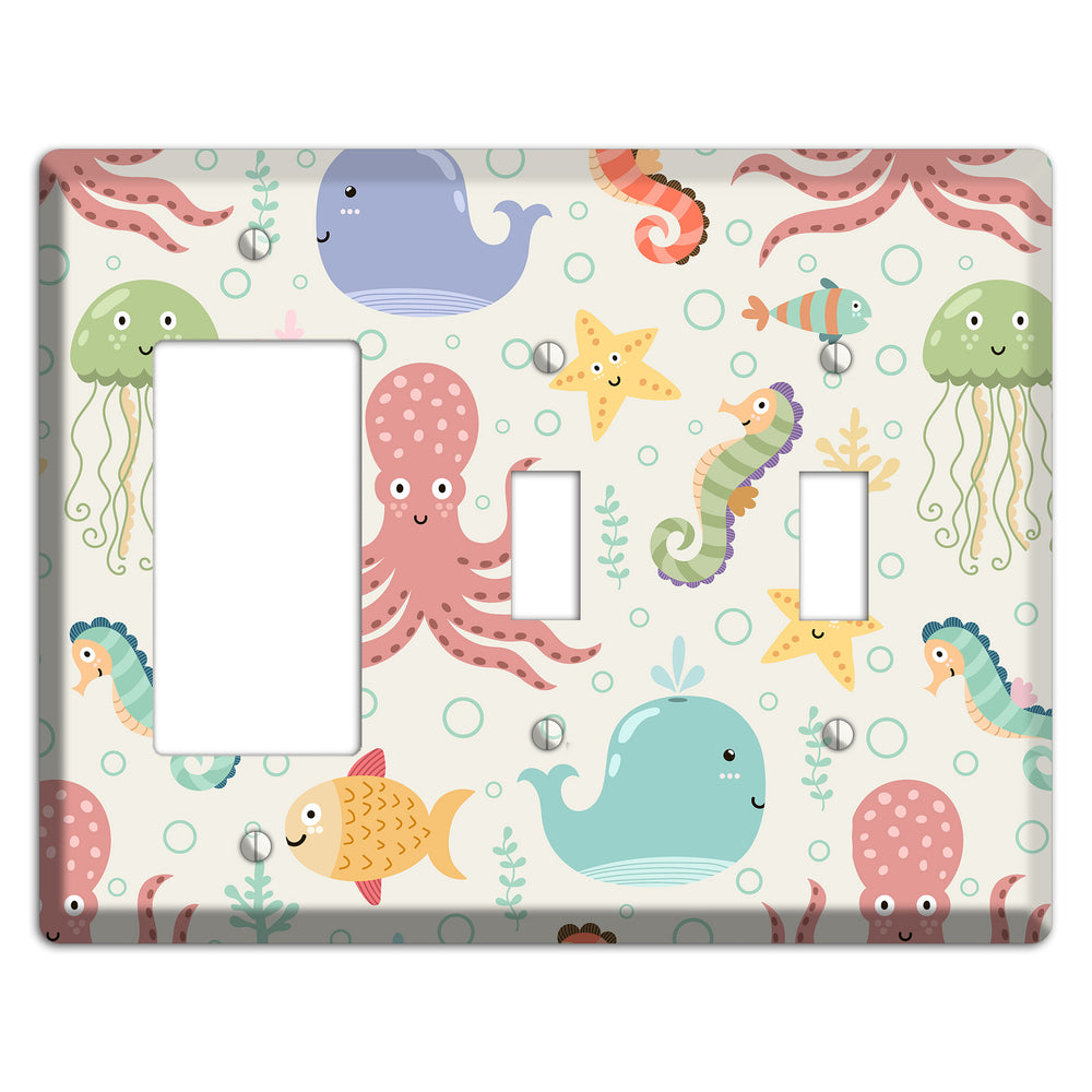 Ocean Buddies Rocker / 2 Toggle Wallplate
