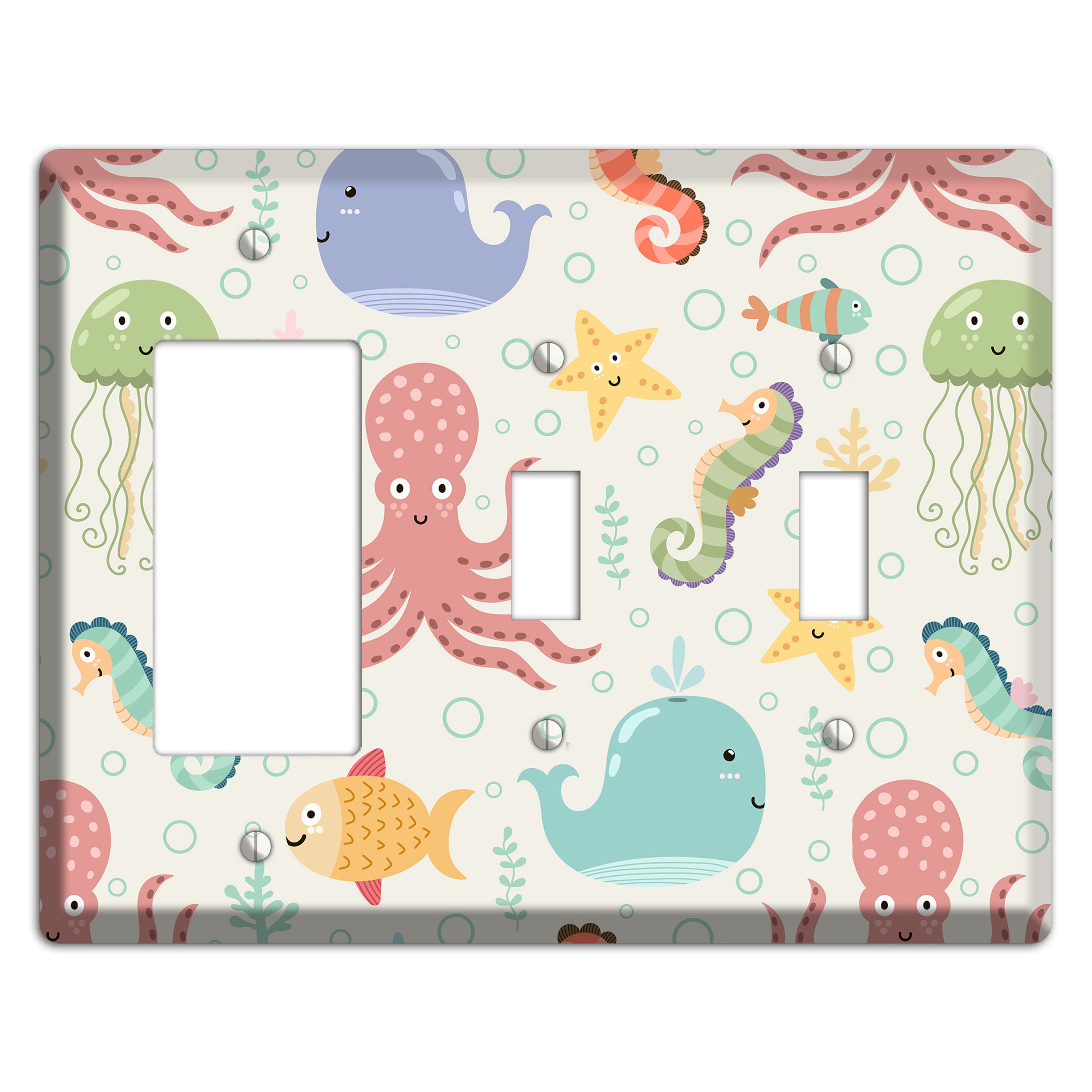 Ocean Buddies Rocker / 2 Toggle Wallplate