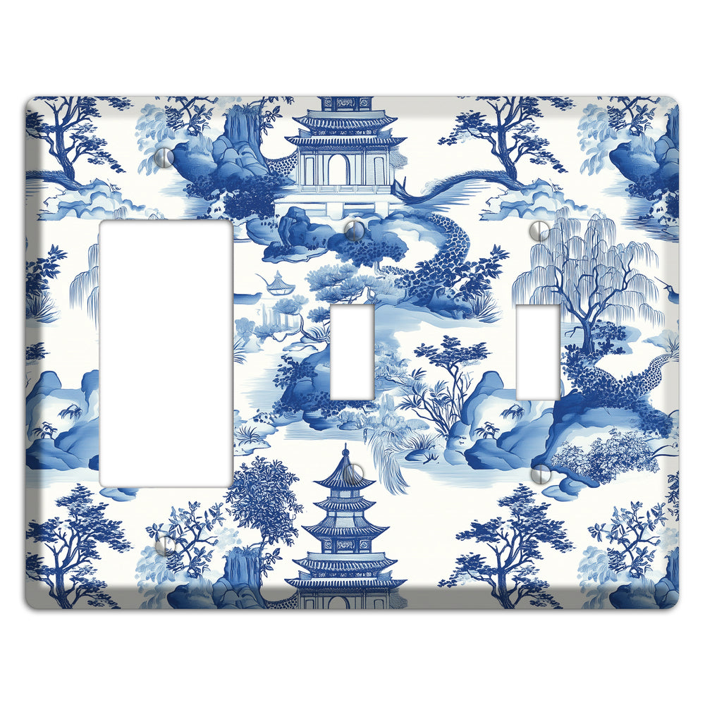 Willow & Pagoda Rocker / 2 Toggle Wallplate