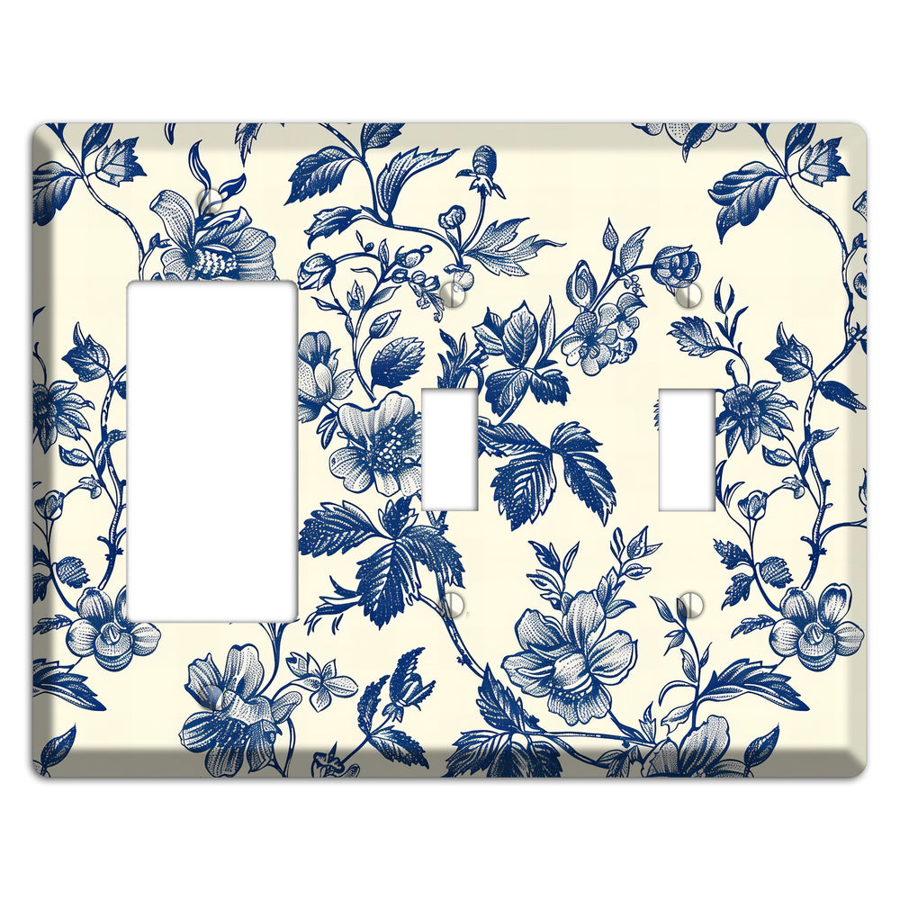 Garden Ink & Ivory Rocker / 2 Toggle Wallplate